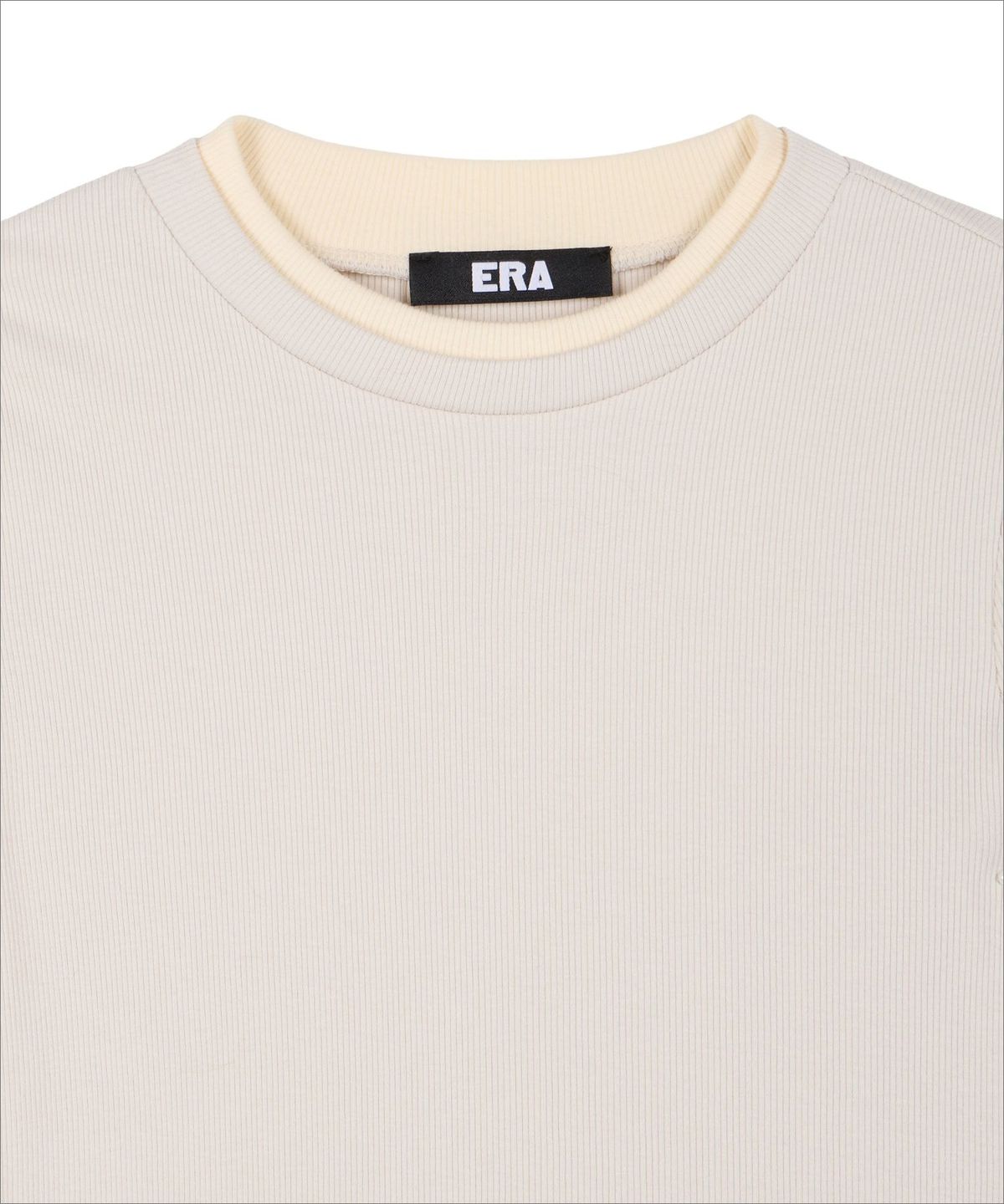 이알에이(ERA) WOMEN COLOR LAYERED SLIM RIB T - DUSTY CUSTARD