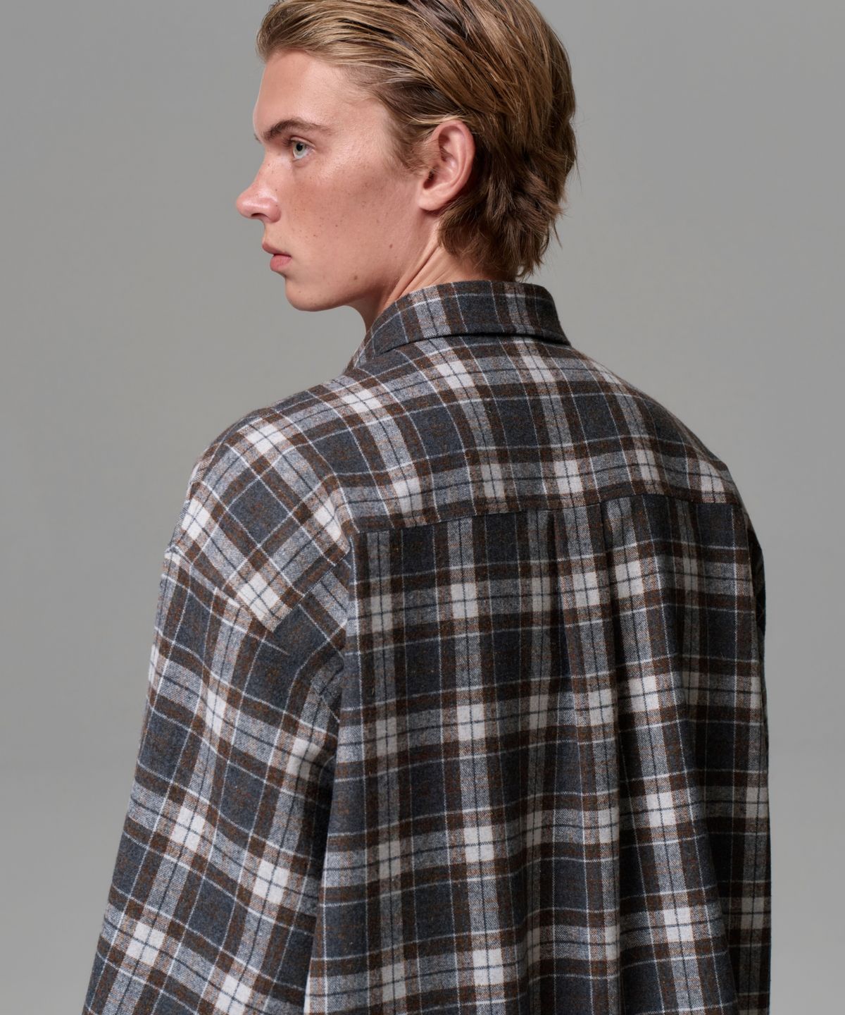 이알에이(ERA) UNISEX VINTAGE CHECK SHIRT -  GRAY