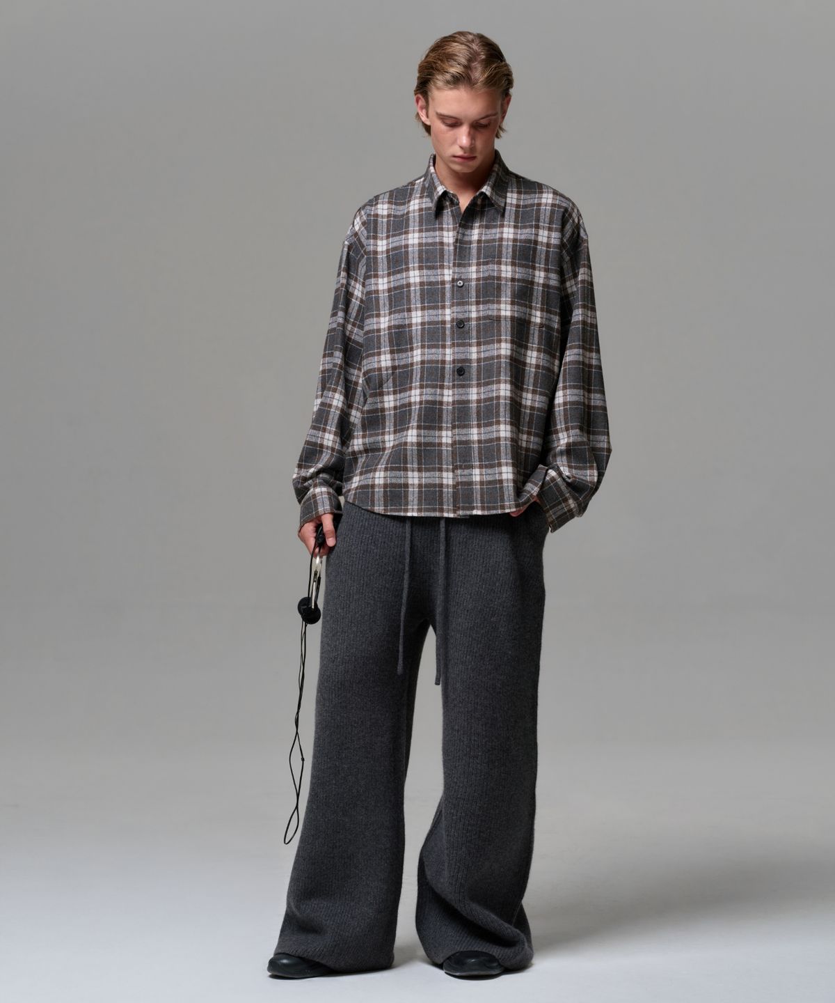 이알에이(ERA) UNISEX VINTAGE CHECK SHIRT -  GRAY