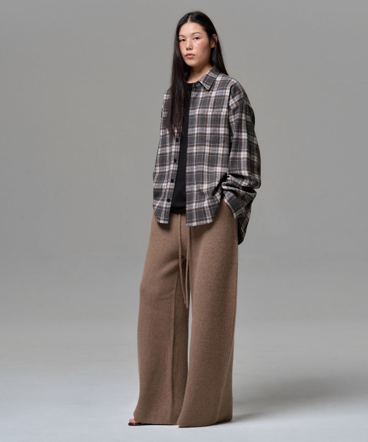 이알에이(ERA) UNISEX VINTAGE CHECK SHIRT -  GRAY