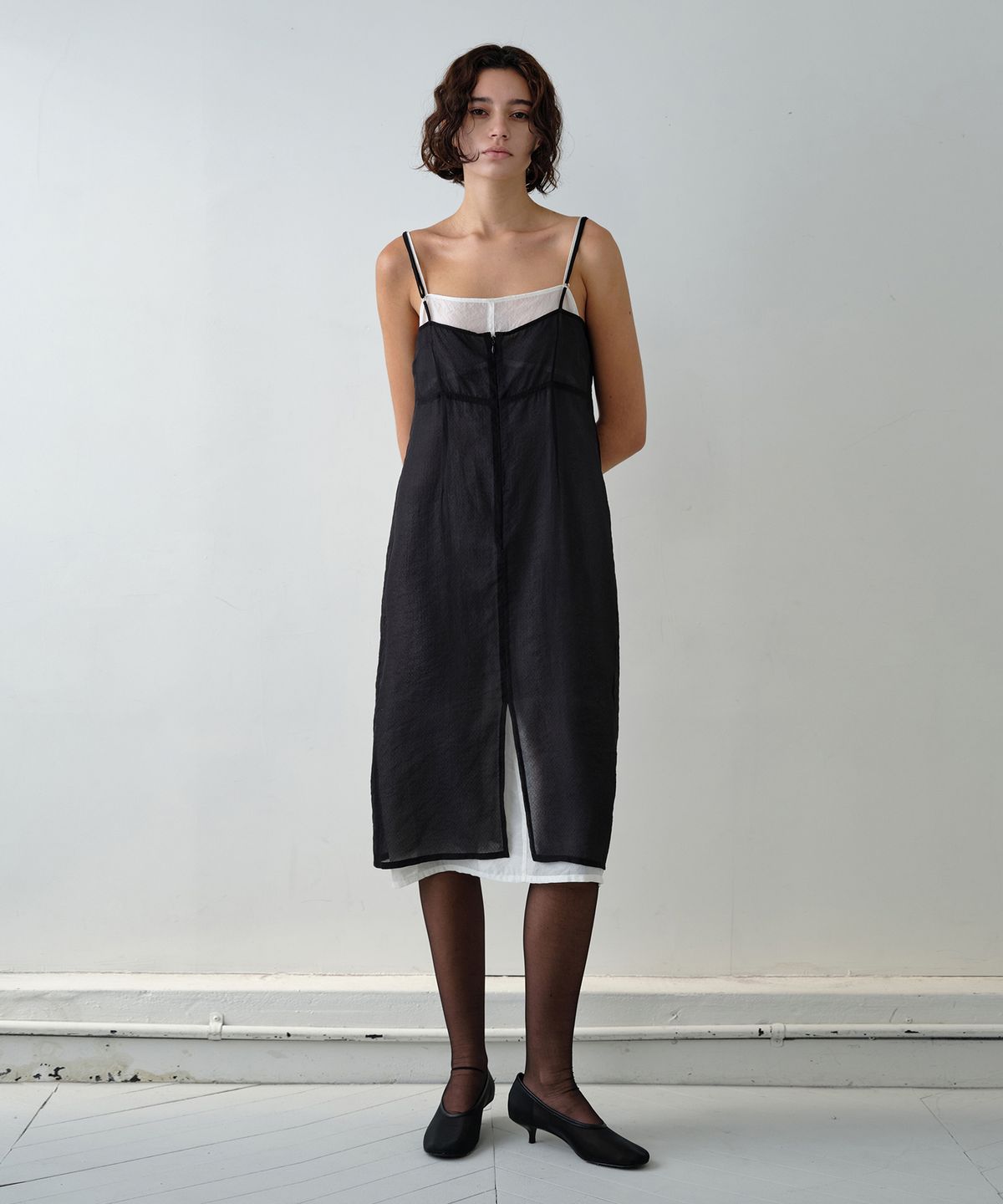 시메트릭 퍼센트(SYMMETRICPERCENT) Layered Slip Dress / Black