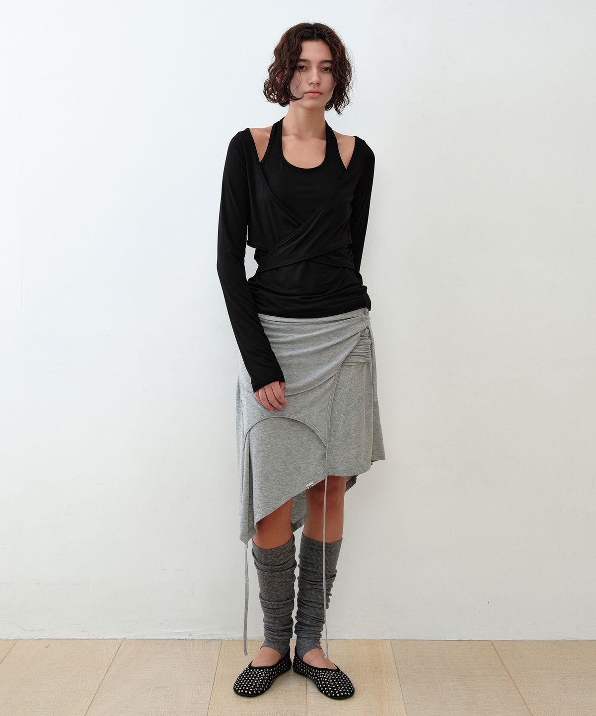 시메트릭 퍼센트(SYMMETRICPERCENT) Wool Heel-Loop Socks / Melange Grey