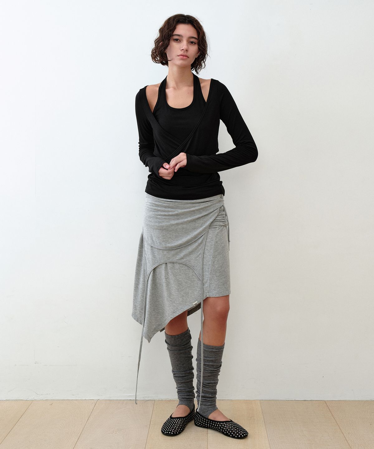 시메트릭 퍼센트(SYMMETRICPERCENT) Wool Heel-Loop Socks / Melange Grey
