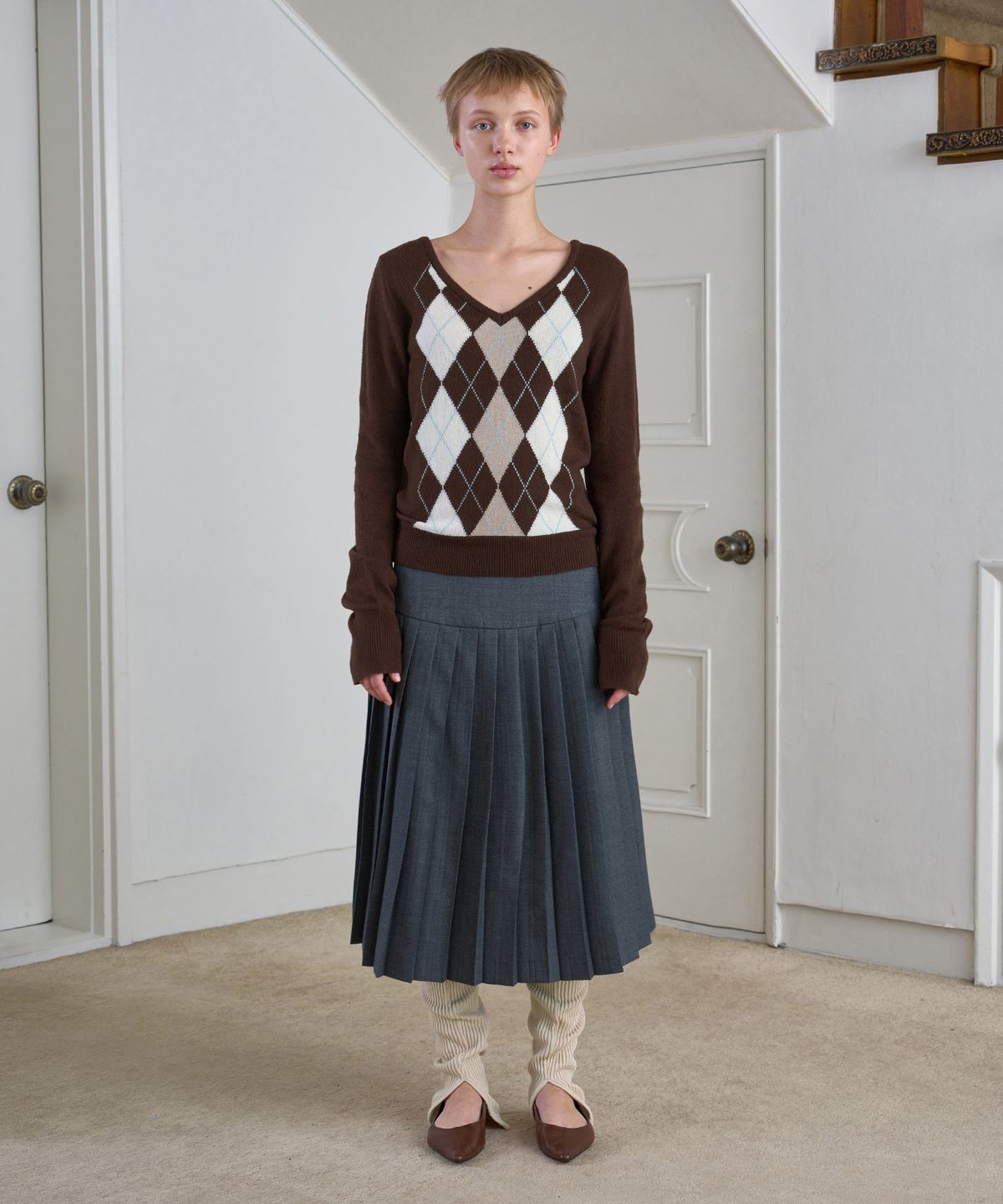 시메트릭 퍼센트(SYMMETRICPERCENT) Ribbed Leg Warmer / Beige