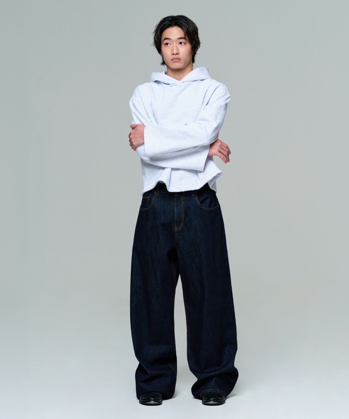 이알에이(ERA) MEN ERA WIDE FIT DENIM PANTS - INDIGO BLUE