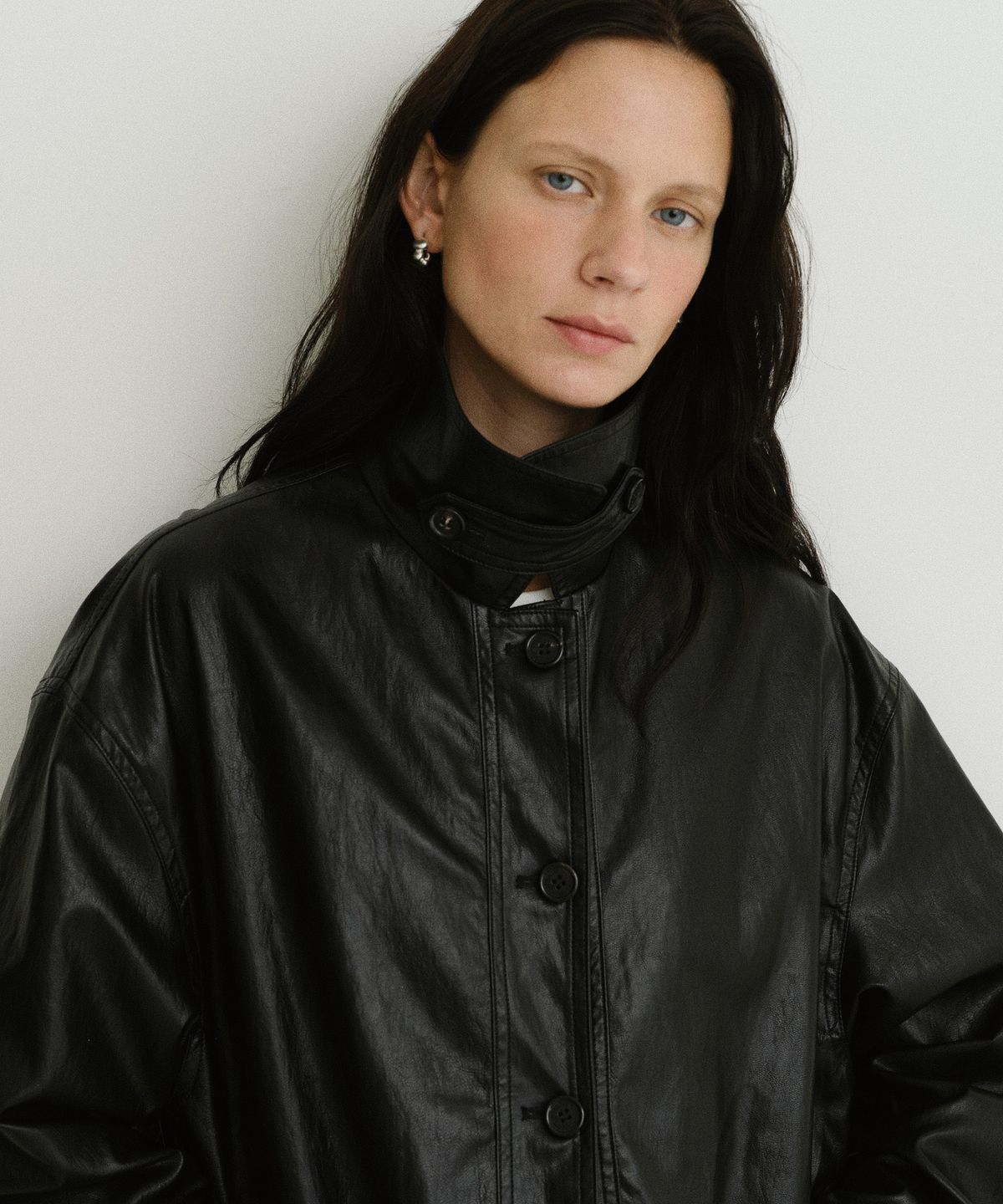 유라고(URAGO) Button half leather jacket