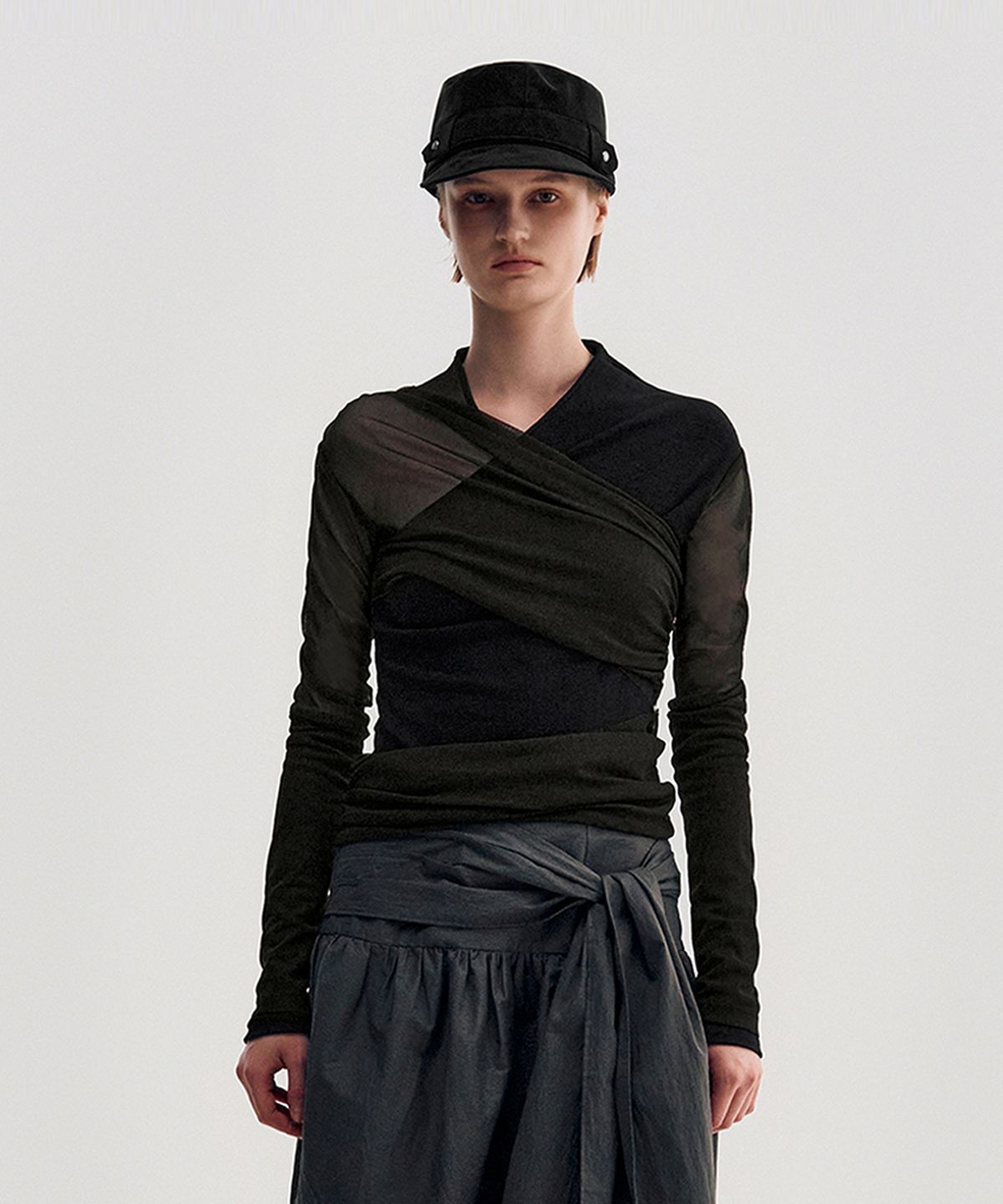 킴지수(KIMZISU) Layered Long Sleeve Top _ BLACK