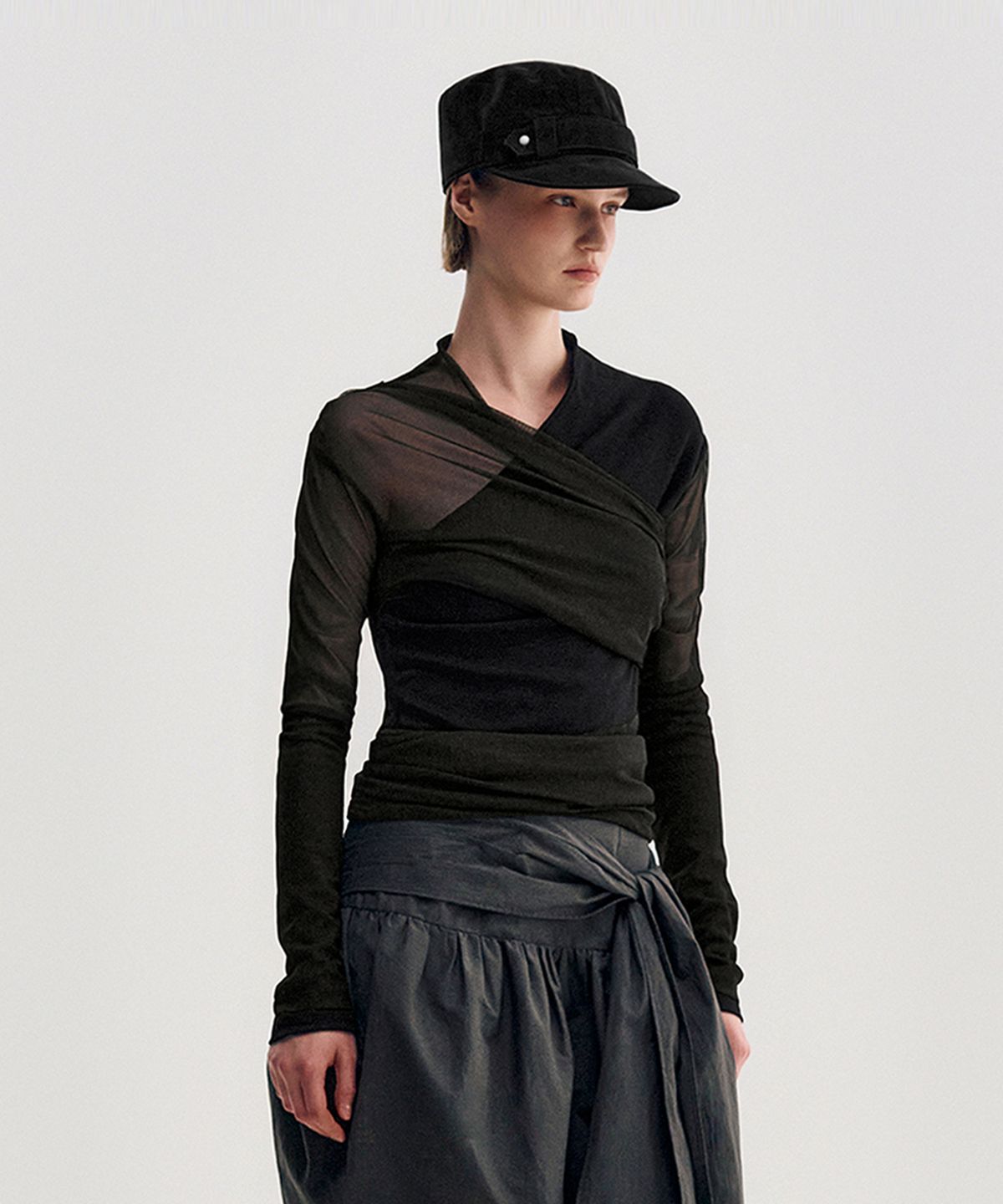 킴지수(KIMZISU) Layered Long Sleeve Top _ BLACK