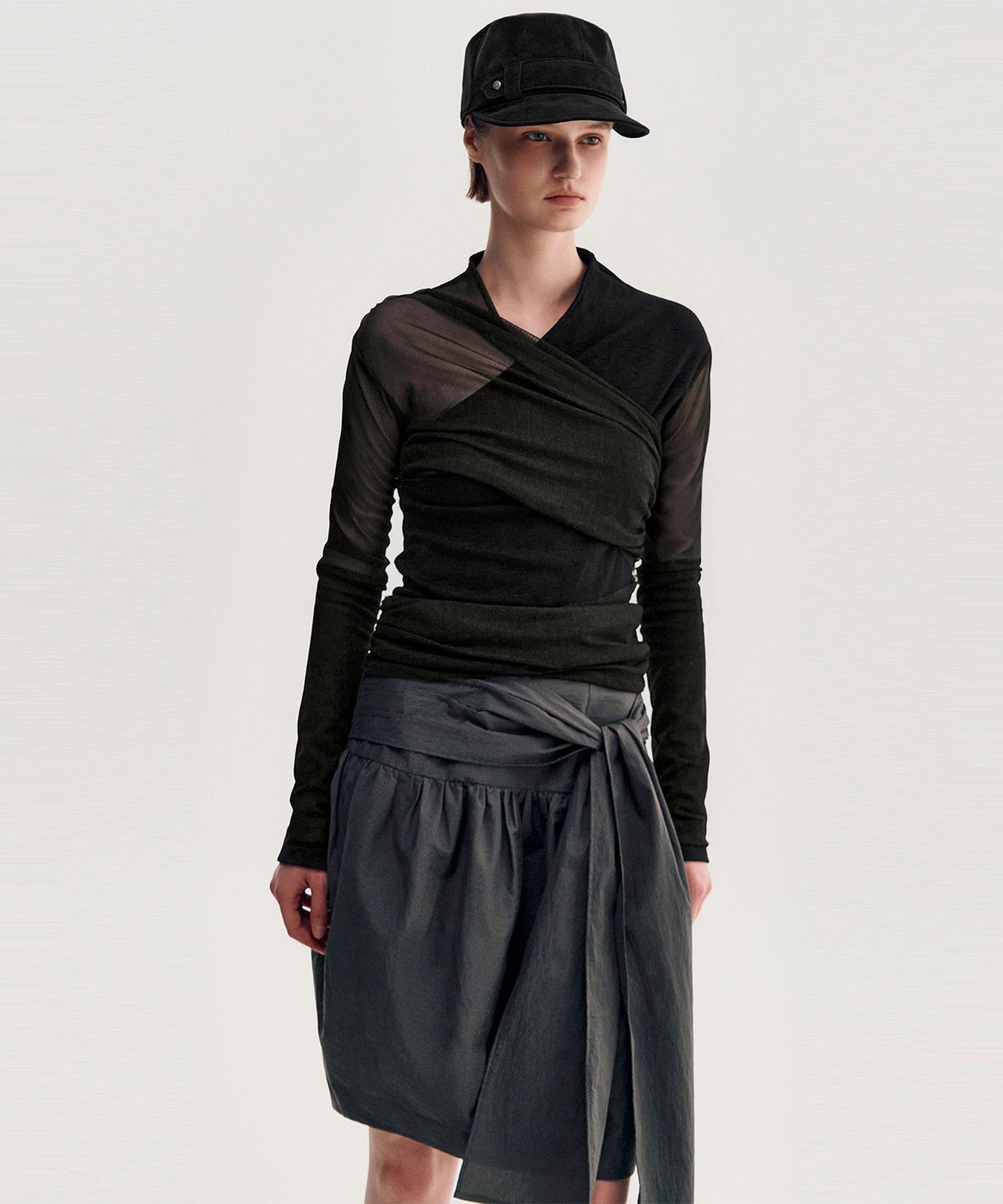 킴지수(KIMZISU) Layered Long Sleeve Top _ BLACK