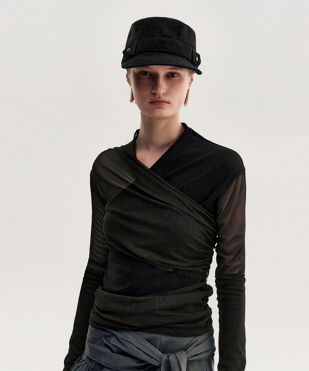 킴지수(KIMZISU) Layered Long Sleeve Top _ BLACK