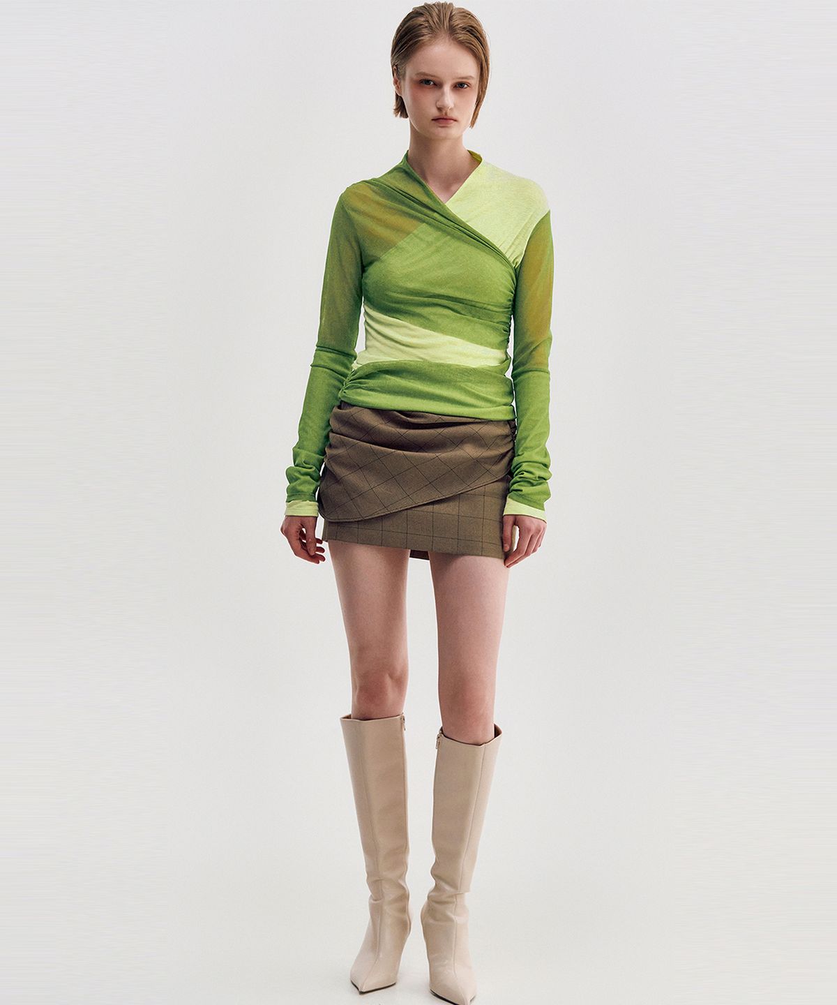 킴지수(KIMZISU) Layered Long Sleeve Top _ GREEN