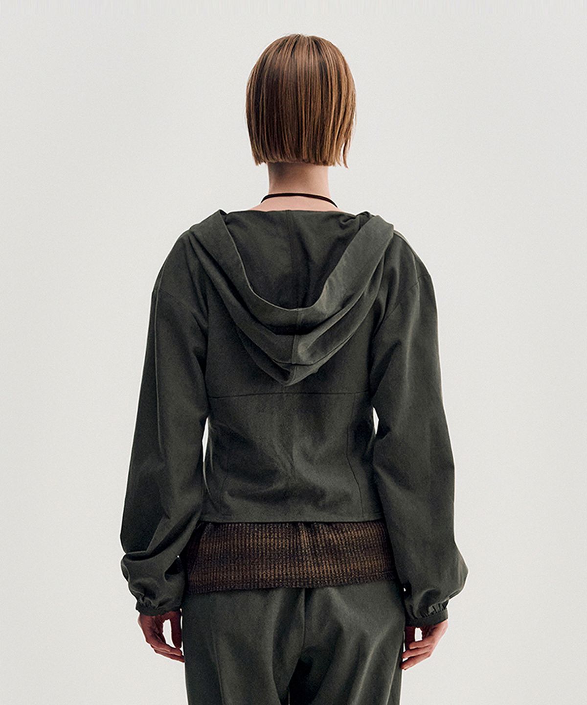 킴지수(KIMZISU) Button Up Volume Hood Jumper _ KHAKI