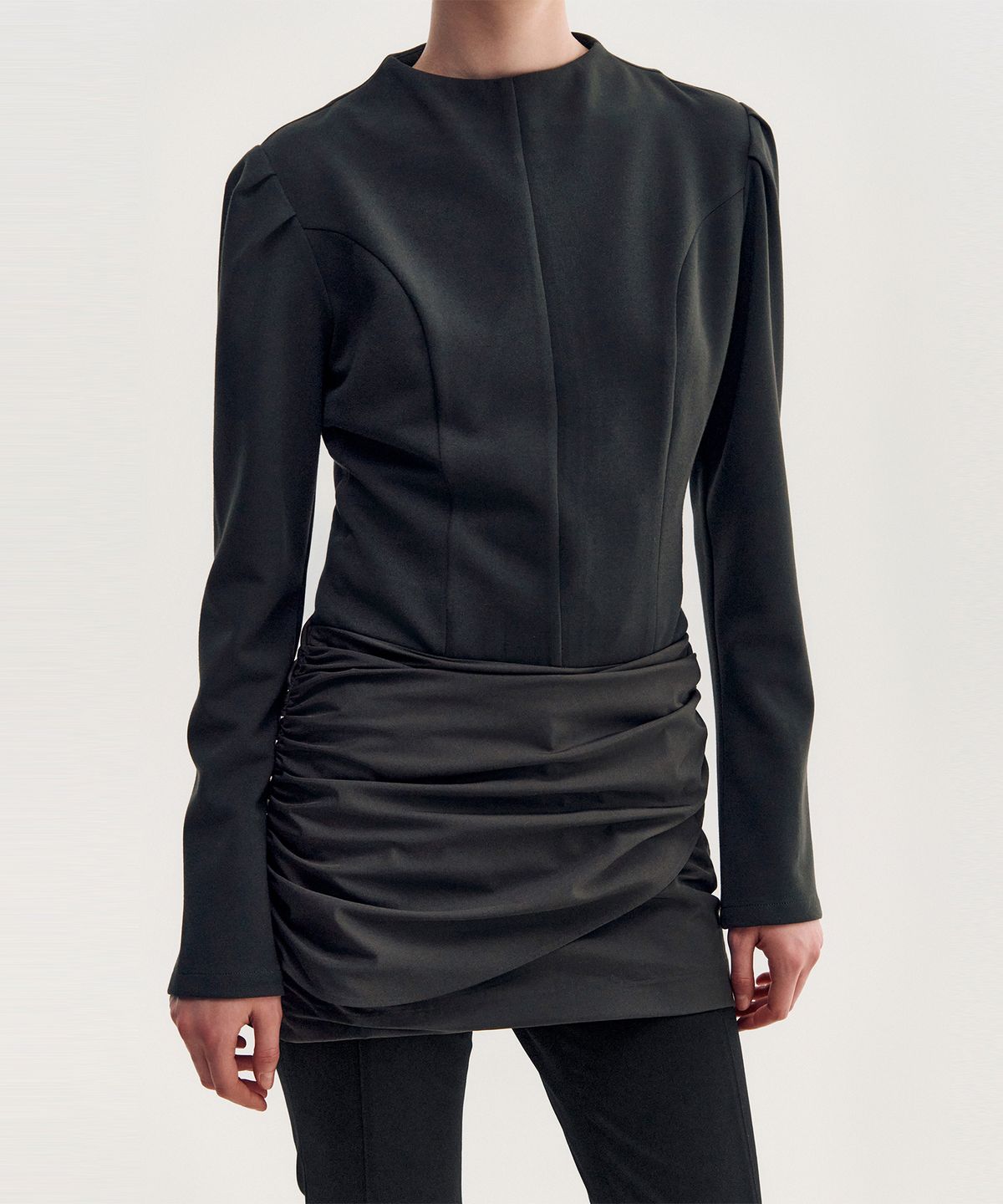 킴지수(KIMZISU) Drape Layered Mini Dress _ GREY