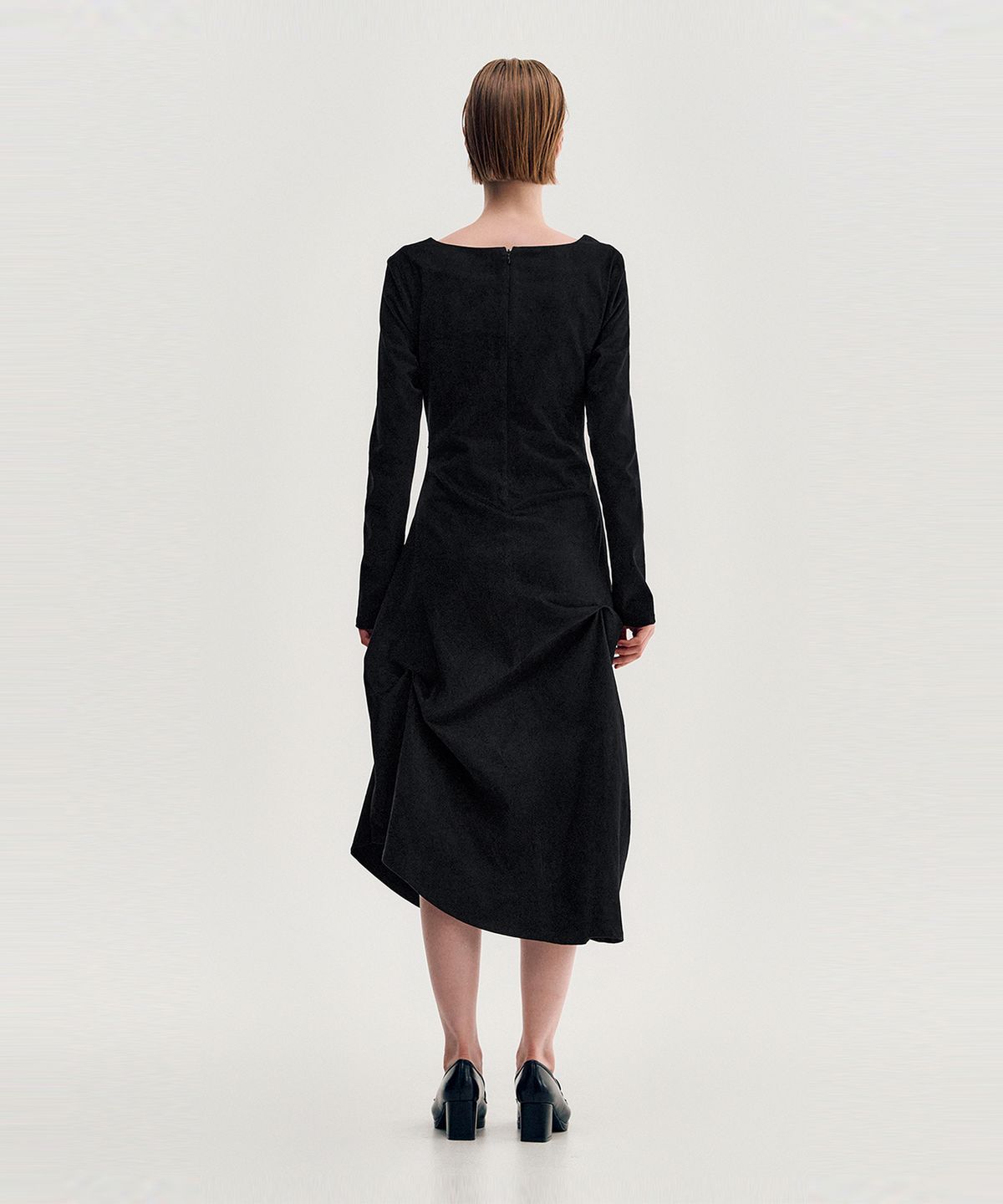 킴지수(KIMZISU) DOZI - Pinched Long Sleeve Dress _ BLACK