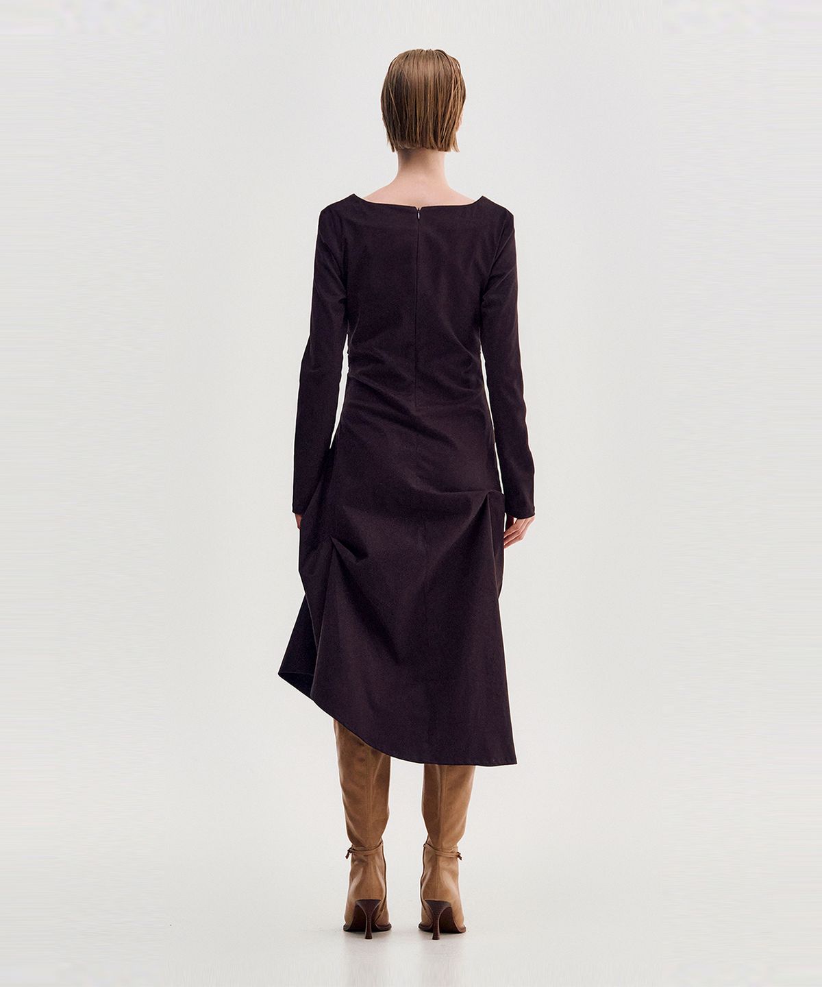킴지수(KIMZISU) DOZI - Pinched Long Sleeve Dress _ BURGUNDY