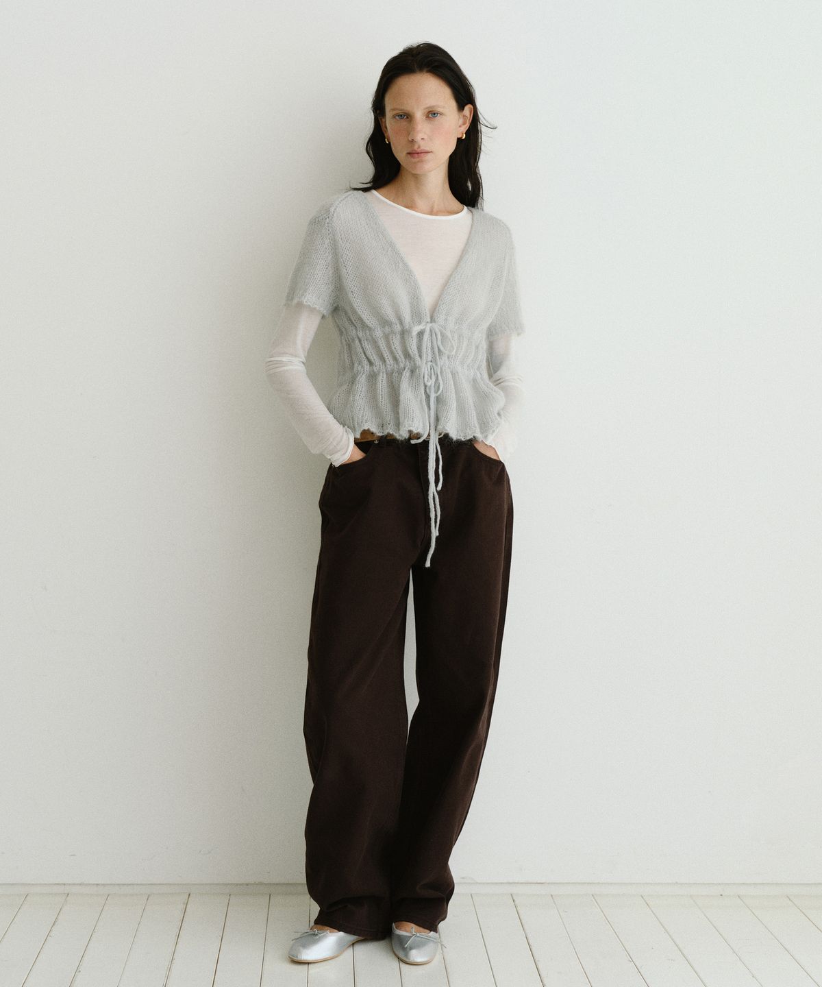 유라고(URAGO) Mohair double string cardigan