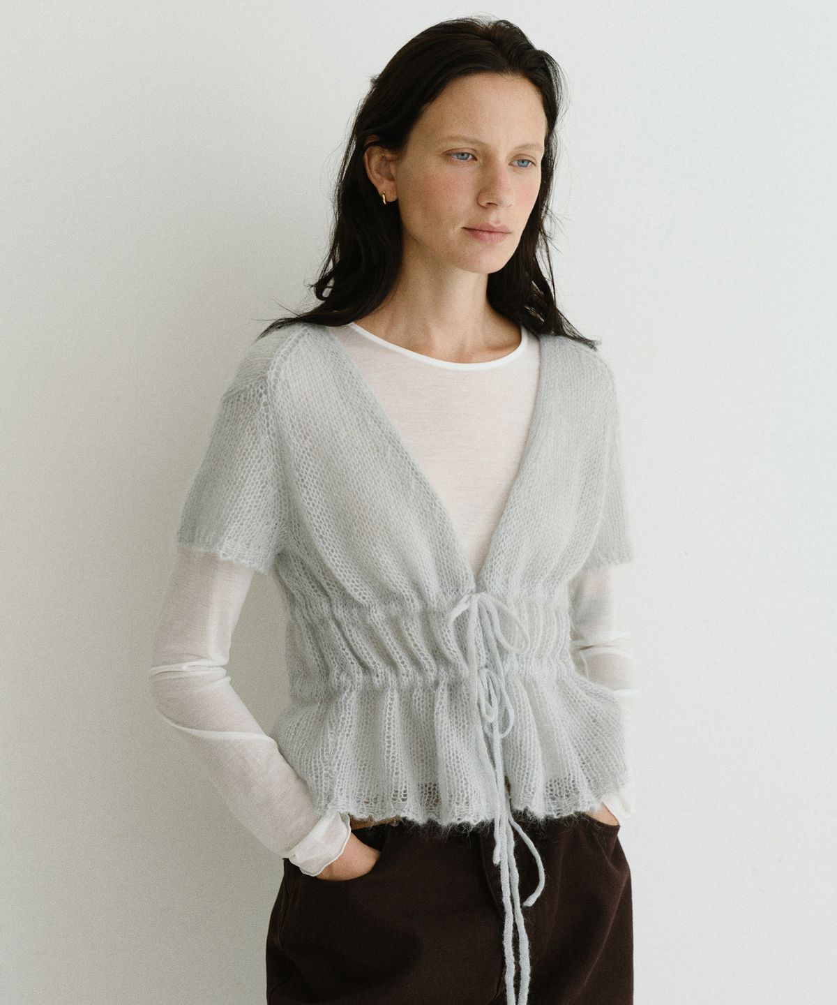 유라고(URAGO) Mohair double string cardigan