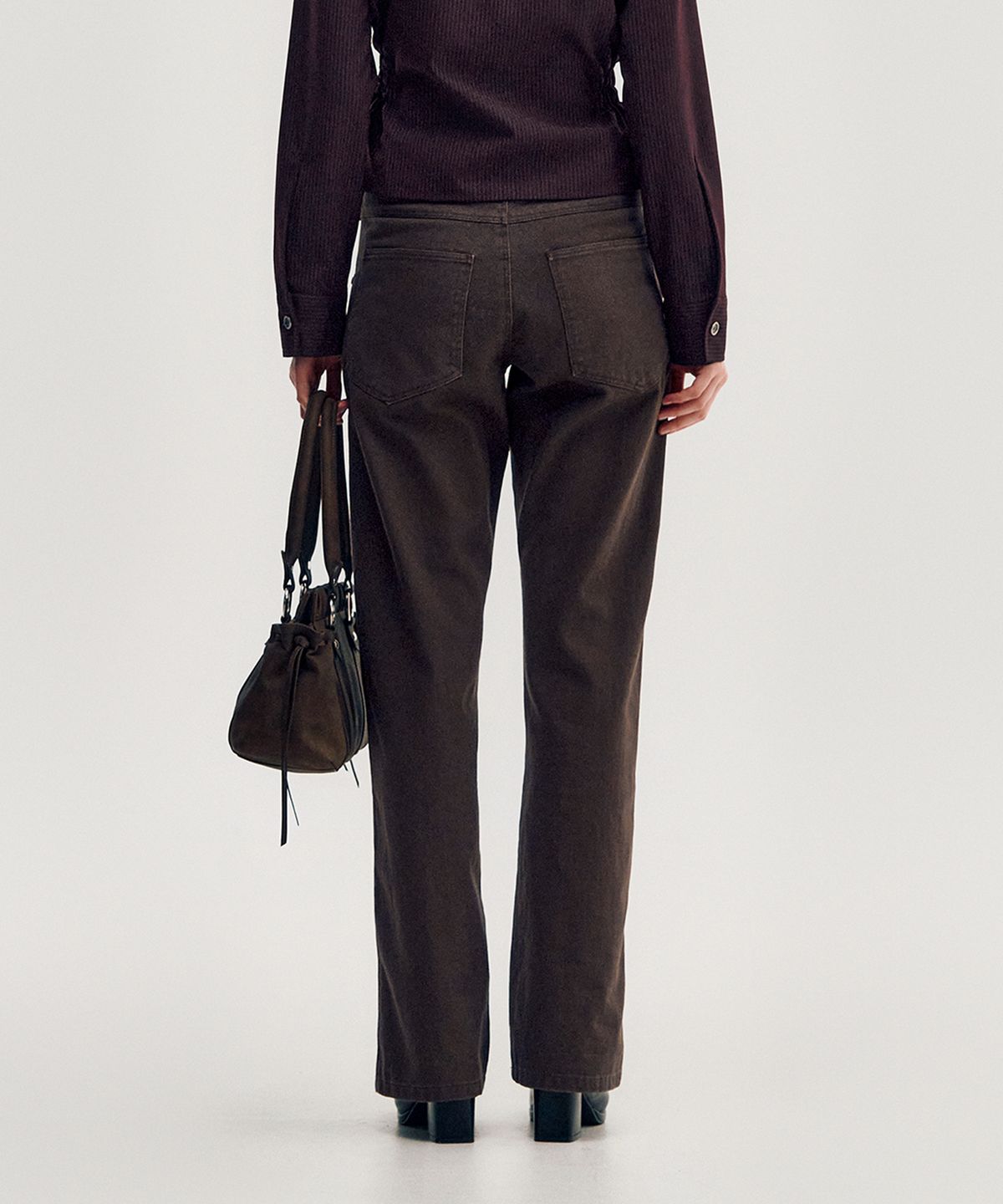 킴지수(KIMZISU) Two-Tone Straight Washed Pants _ BROWN