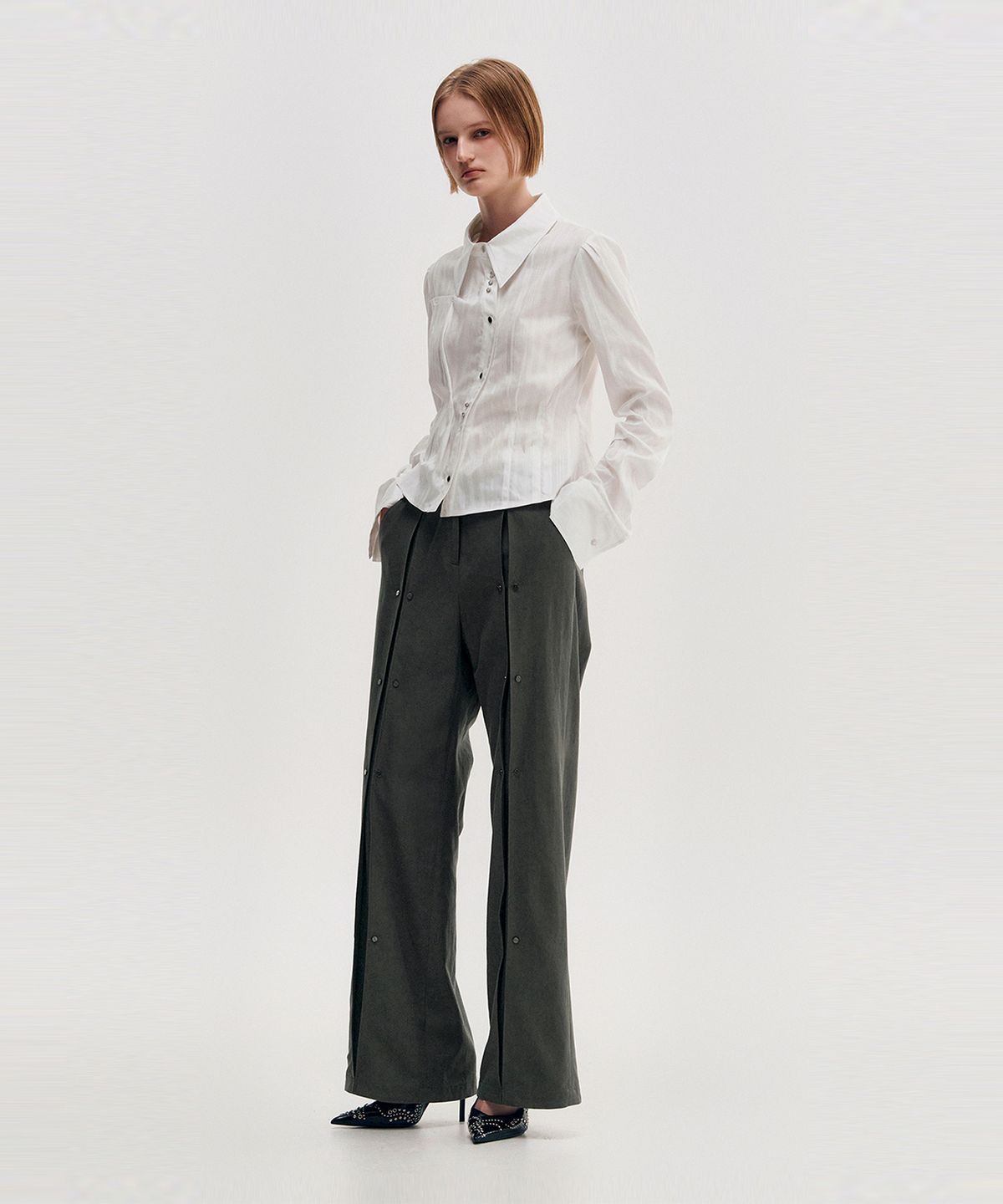 킴지수(KIMZISU) DOZI - Long Sleeve Button Up Shirt _ OFF WHITE