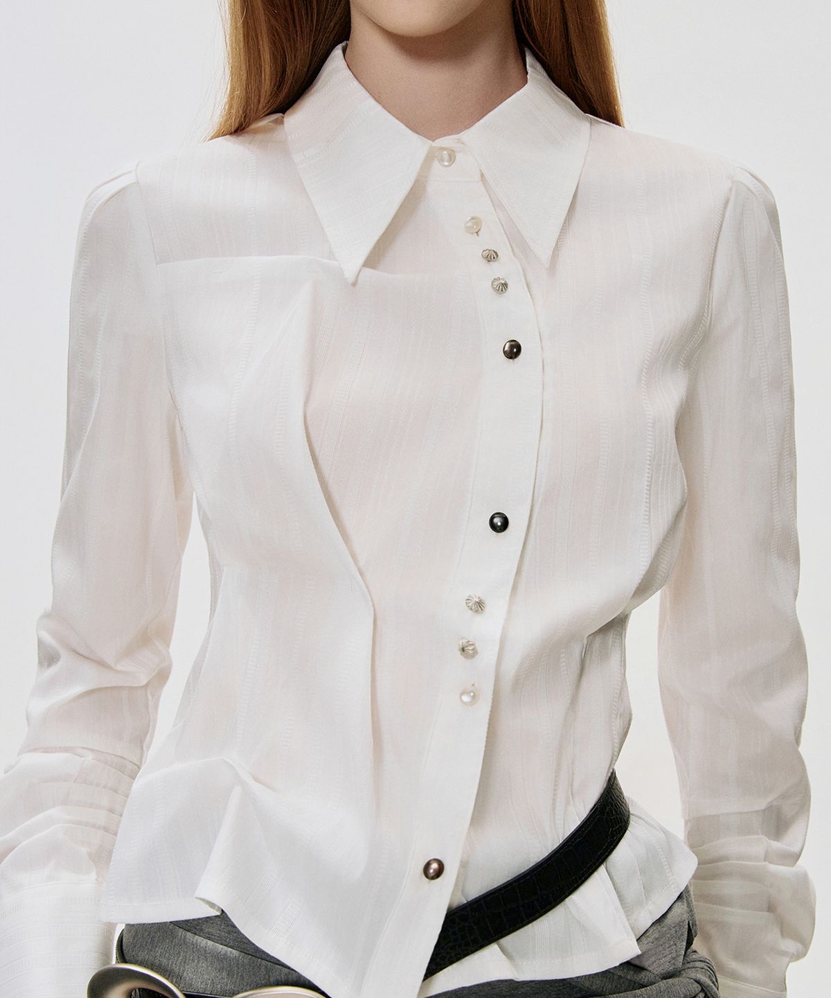 킴지수(KIMZISU) DOZI - Long Sleeve Button Up Shirt _ OFF WHITE