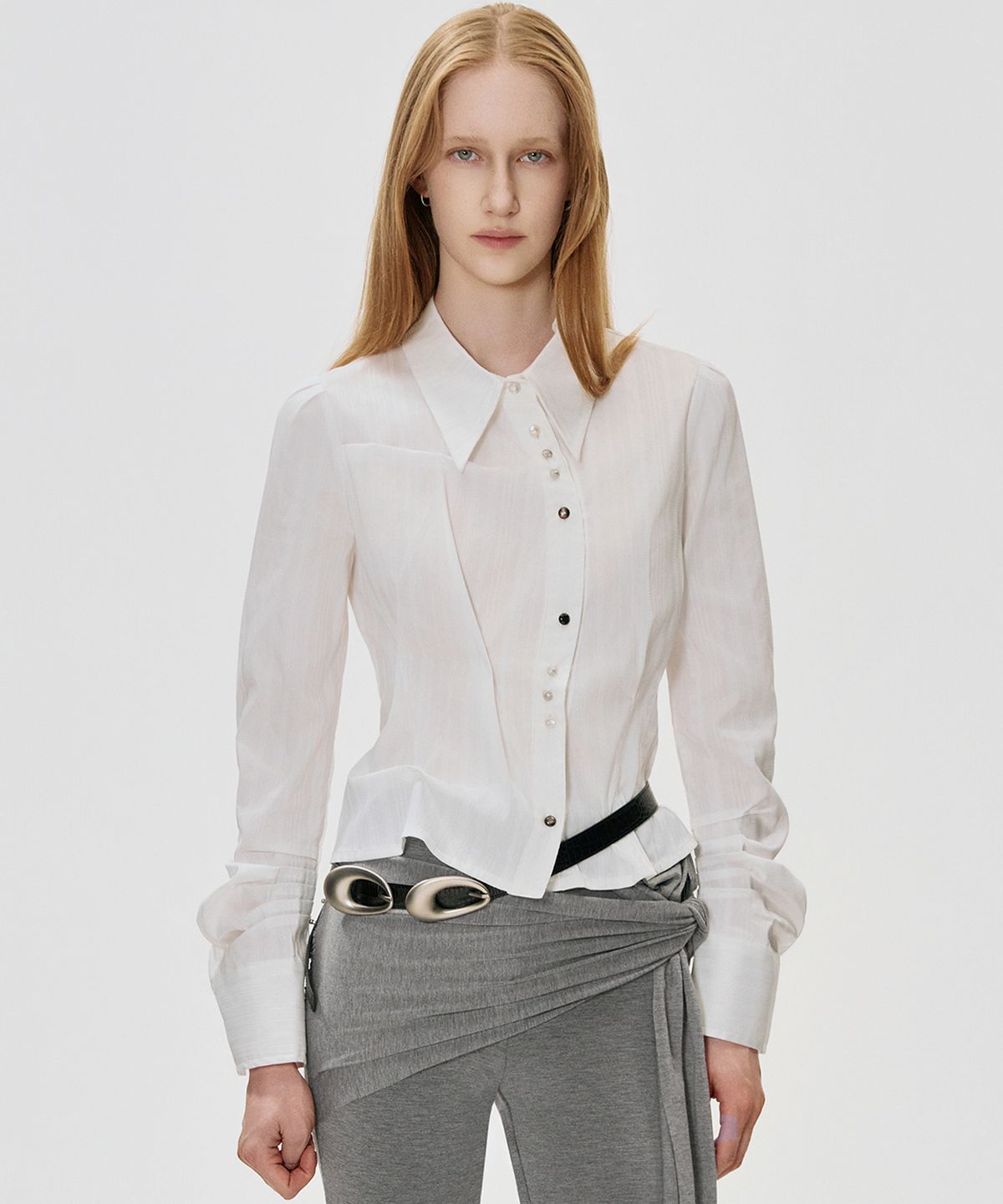 킴지수(KIMZISU) DOZI - Long Sleeve Button Up Shirt _ OFF WHITE