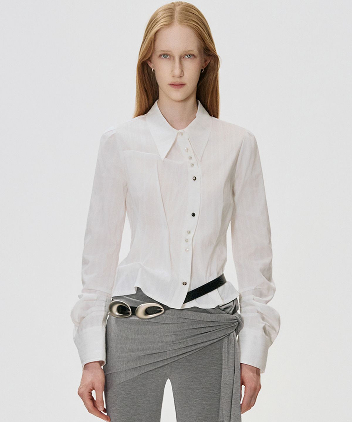 킴지수(KIMZISU) DOZI - Long Sleeve Button Up Shirt _ OFF WHITE