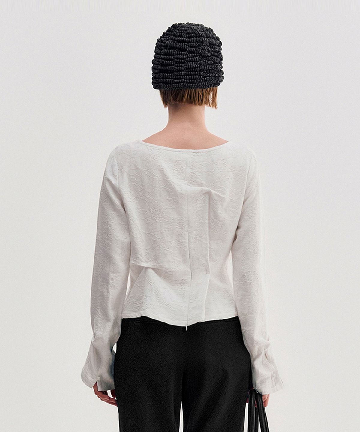 킴지수(KIMZISU) Pinched Long Sleeve Top _ WHITE