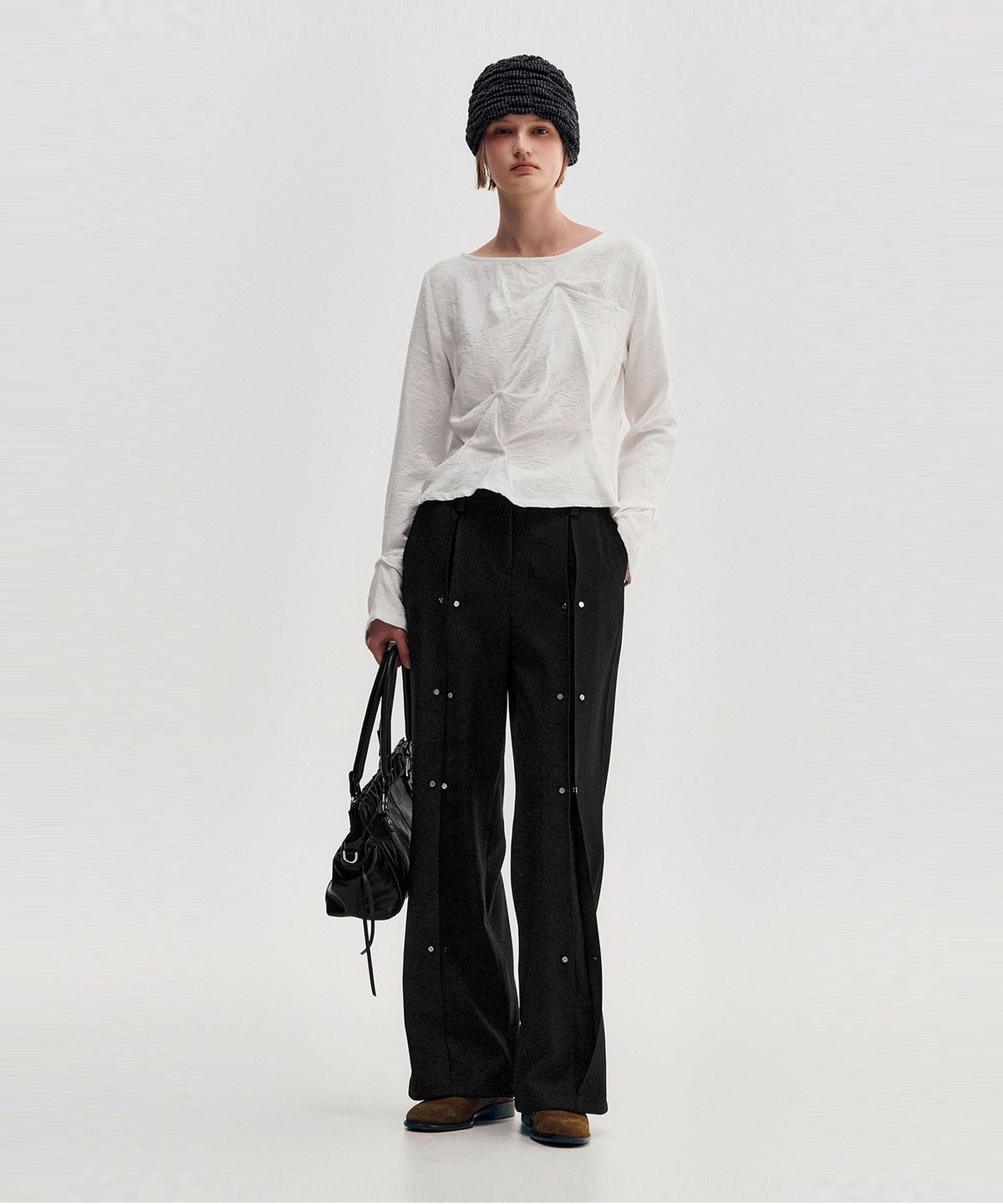 킴지수(KIMZISU) Pinched Long Sleeve Top _ WHITE