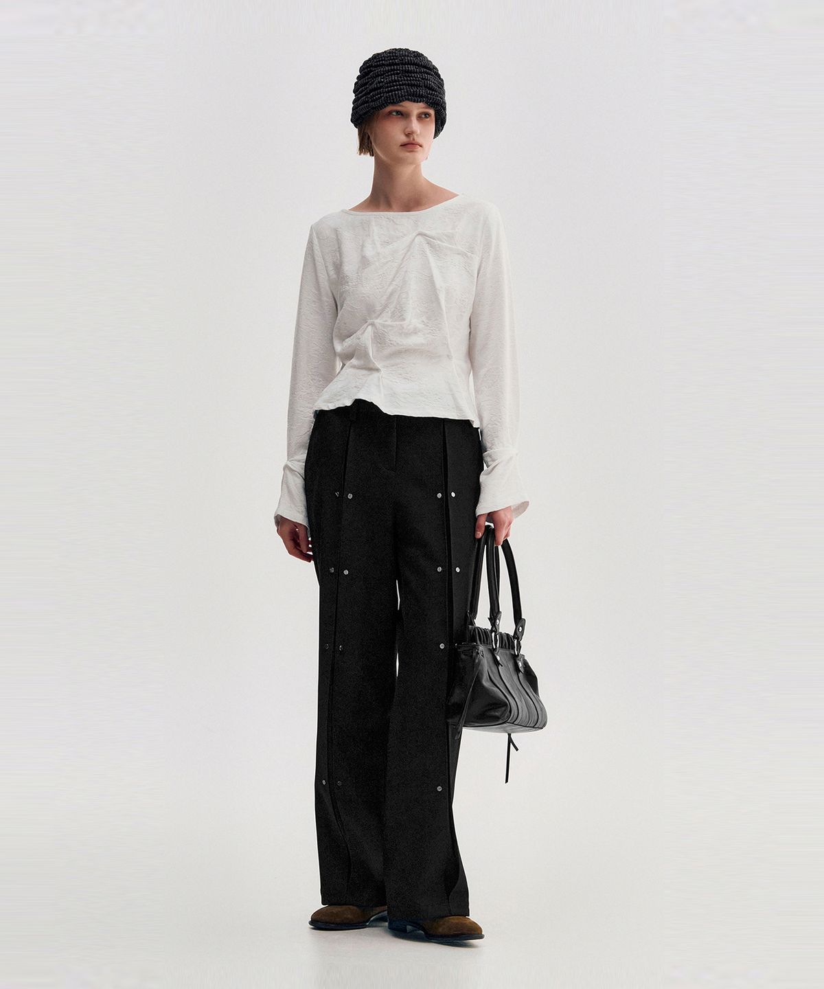 킴지수(KIMZISU) Pinched Long Sleeve Top _ WHITE