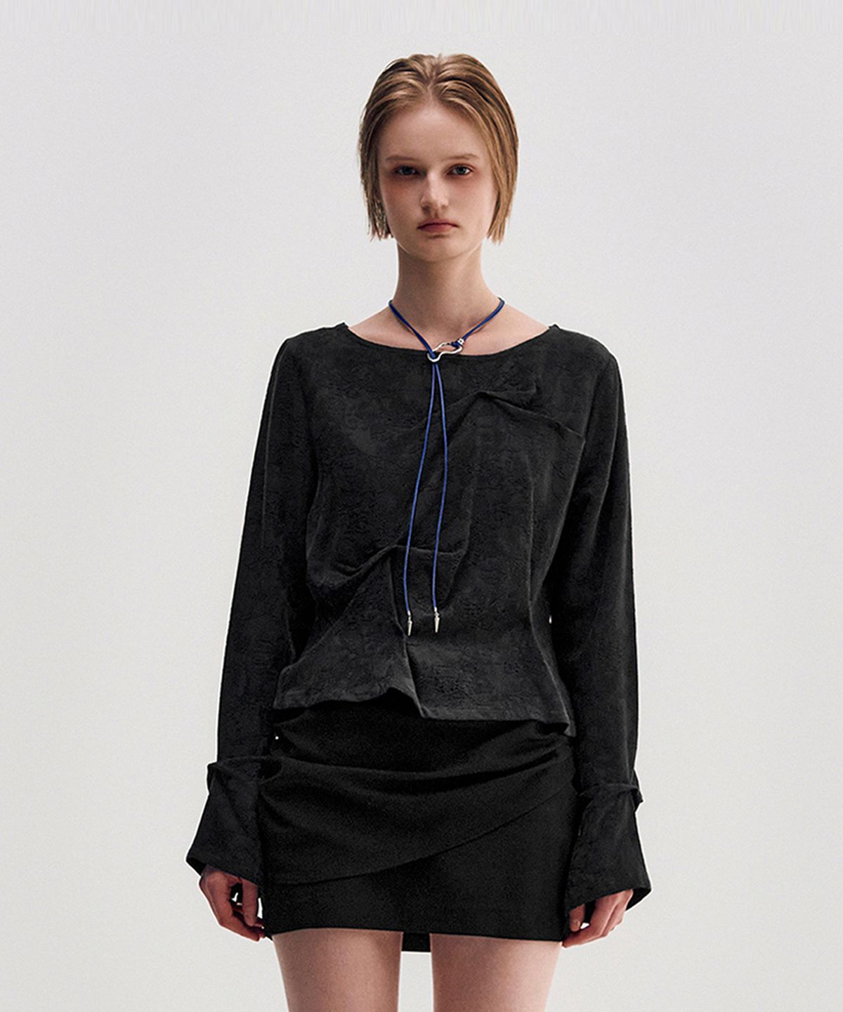 킴지수(KIMZISU) Pinched Long Sleeve Top _ BLACK
