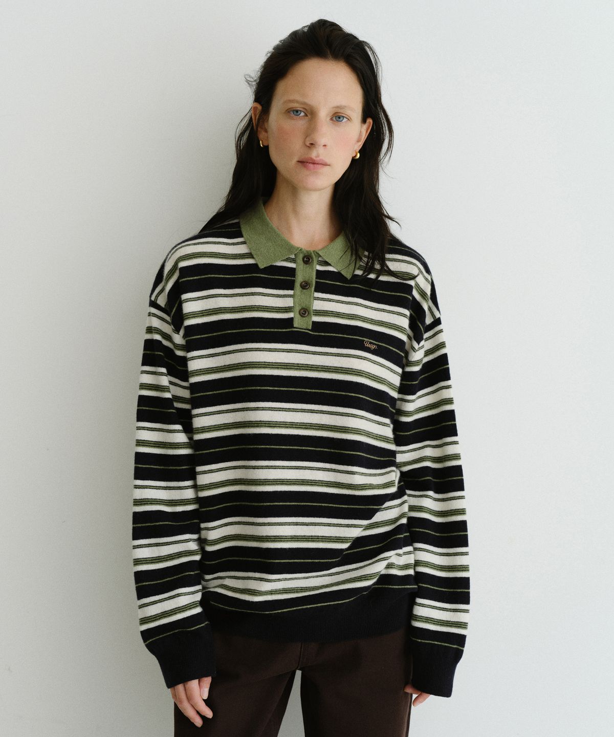 유라고(URAGO) Stripe wool pique knit