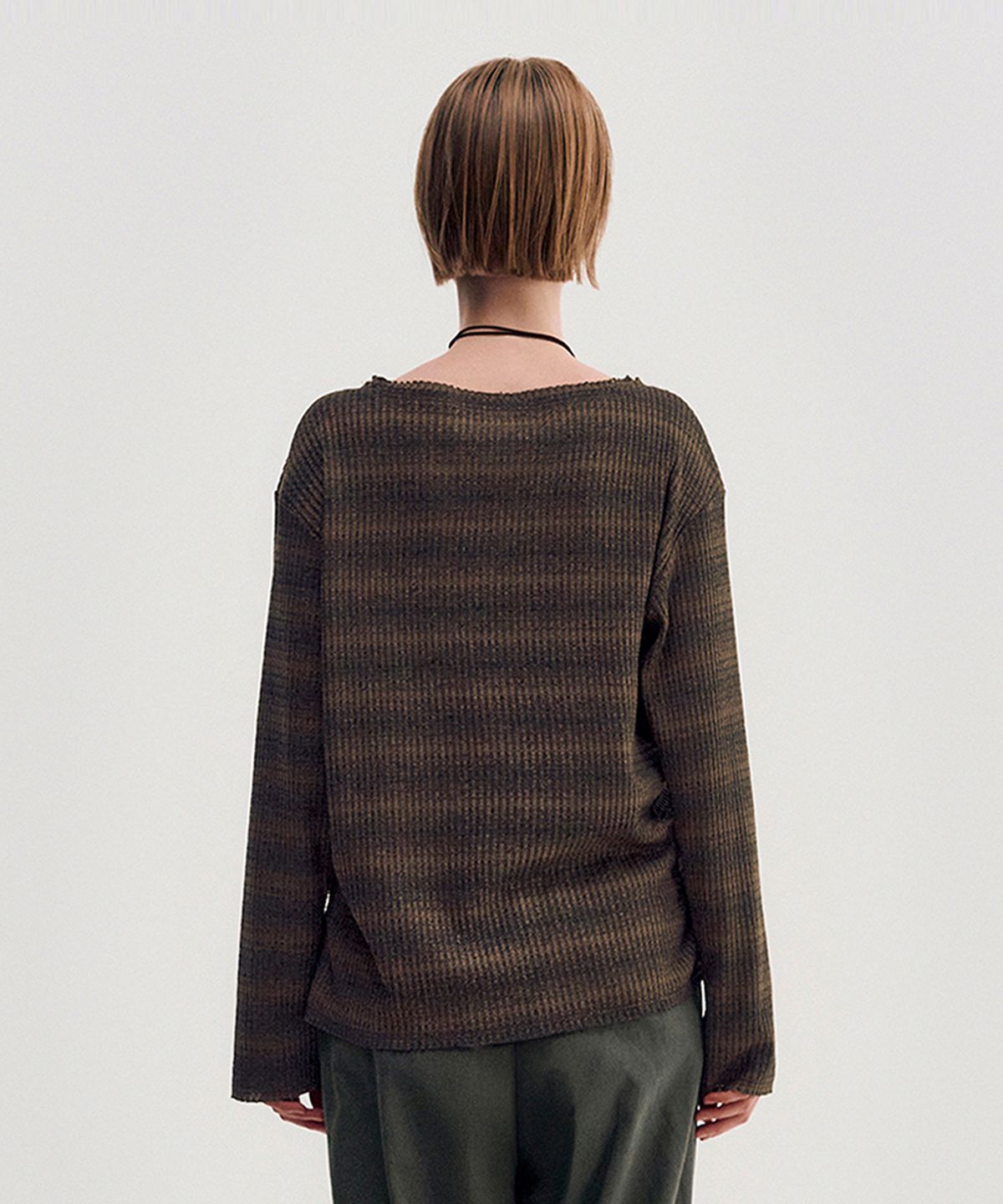 킴지수(KIMZISU) DOZI - Raw Edge Pinched Pullover _ BROWN