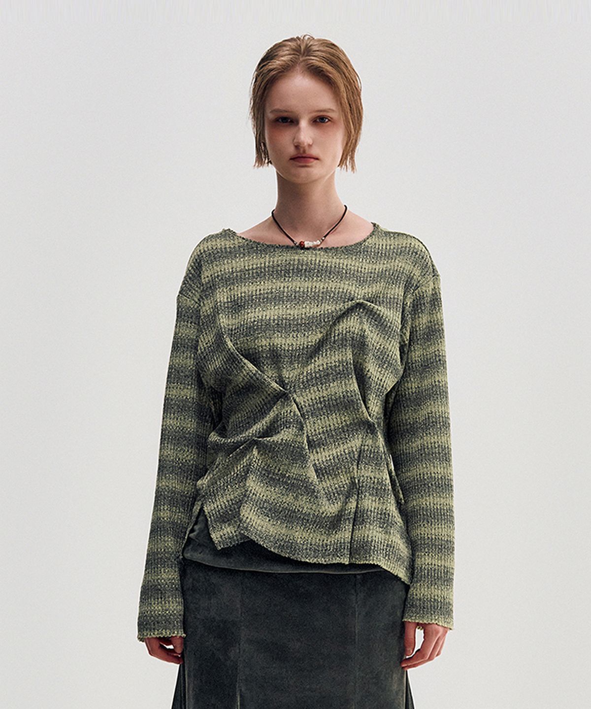 킴지수(KIMZISU) DOZI - Raw Edge Pinched Pullover _ YELLOW