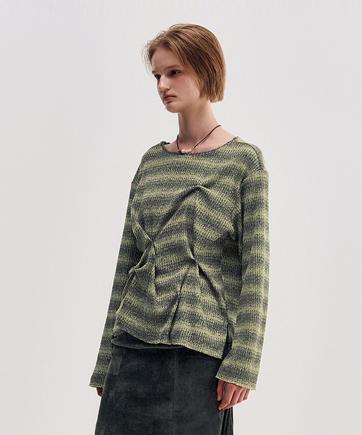 킴지수(KIMZISU) DOZI - Raw Edge Pinched Pullover _ YELLOW