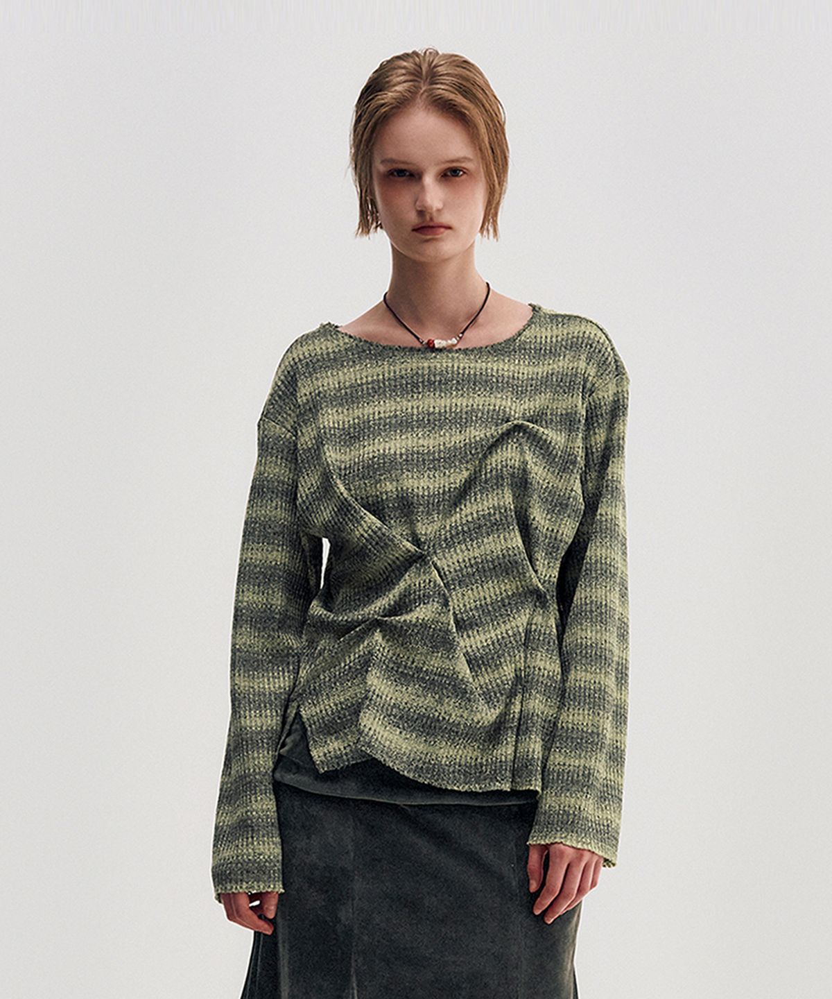 킴지수(KIMZISU) DOZI - Raw Edge Pinched Pullover _ YELLOW