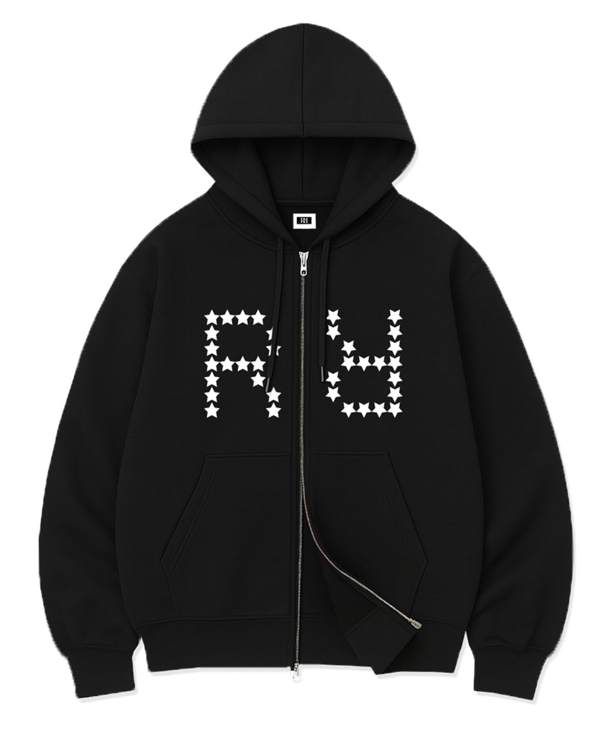 랜덤오프(RANDOMOFF) STAR GRID BOLD OVER FIT 2-WAY ZIP-UP (2color)