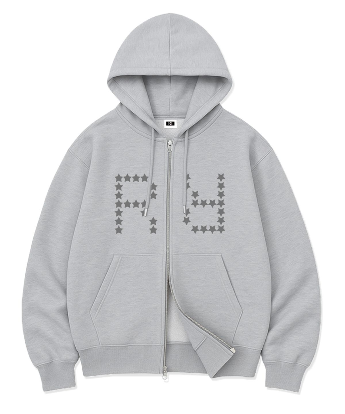 랜덤오프(RANDOMOFF) STAR GRID BOLD OVER FIT 2-WAY ZIP-UP (2color)