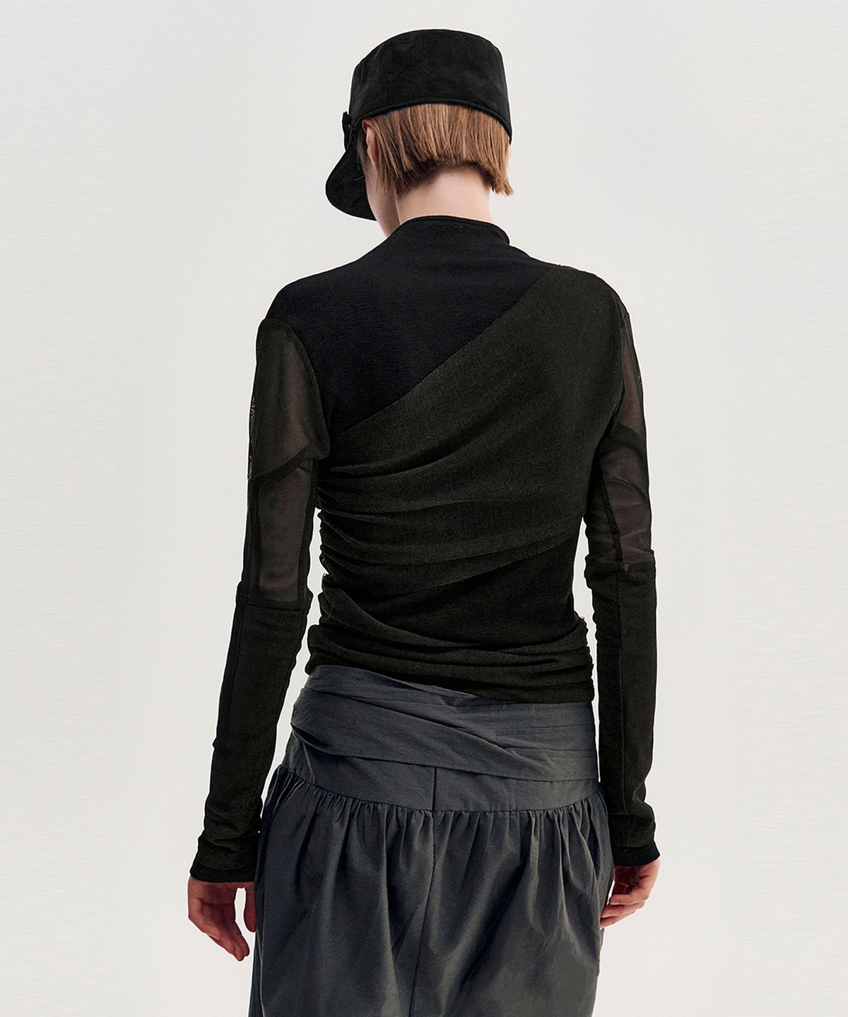 킴지수(KIMZISU) Suede-Touch Belted Military Cap _ BLACK