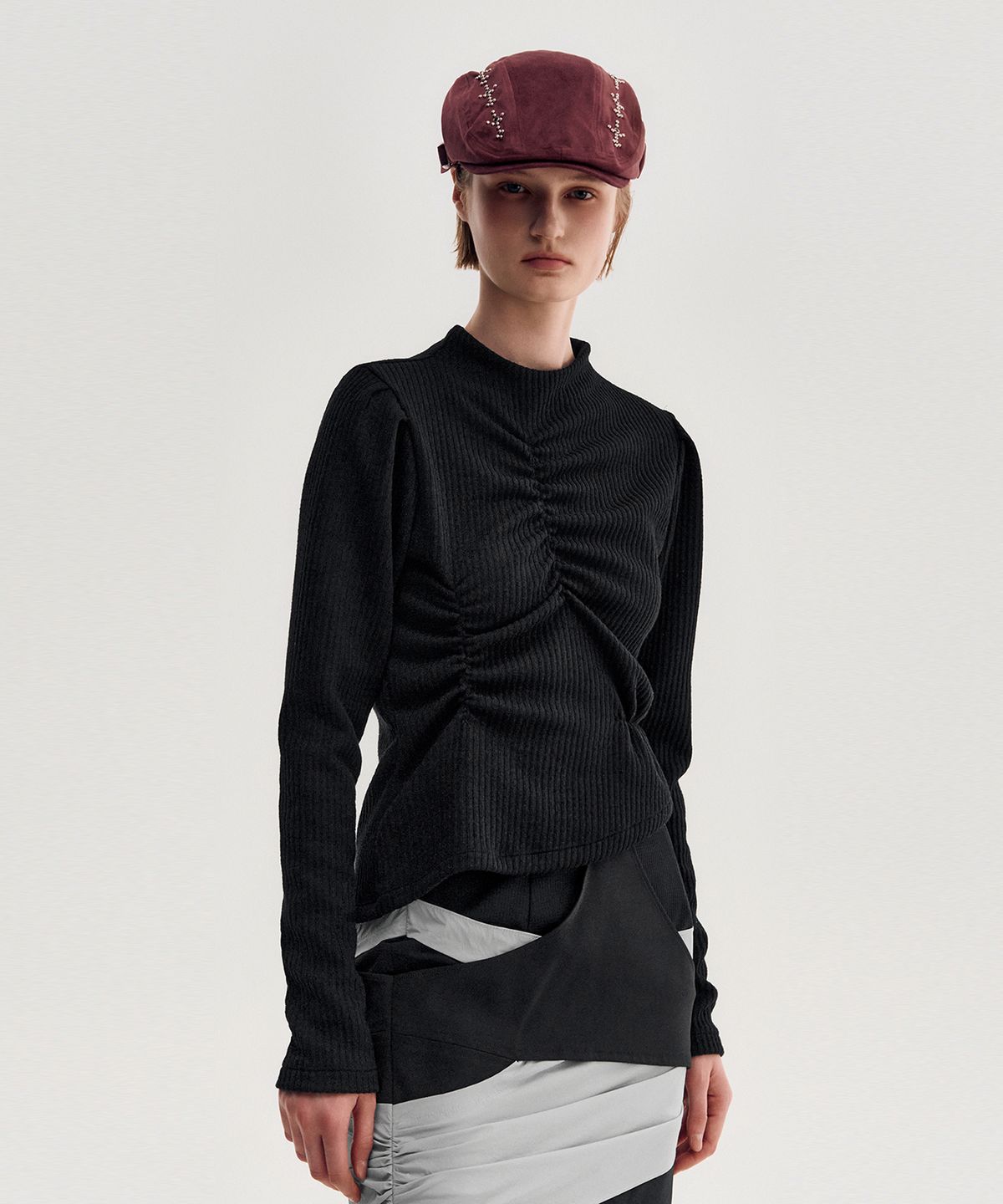 킴지수(KIMZISU) Studded Suede Hunting Cap _ BURGUNDY