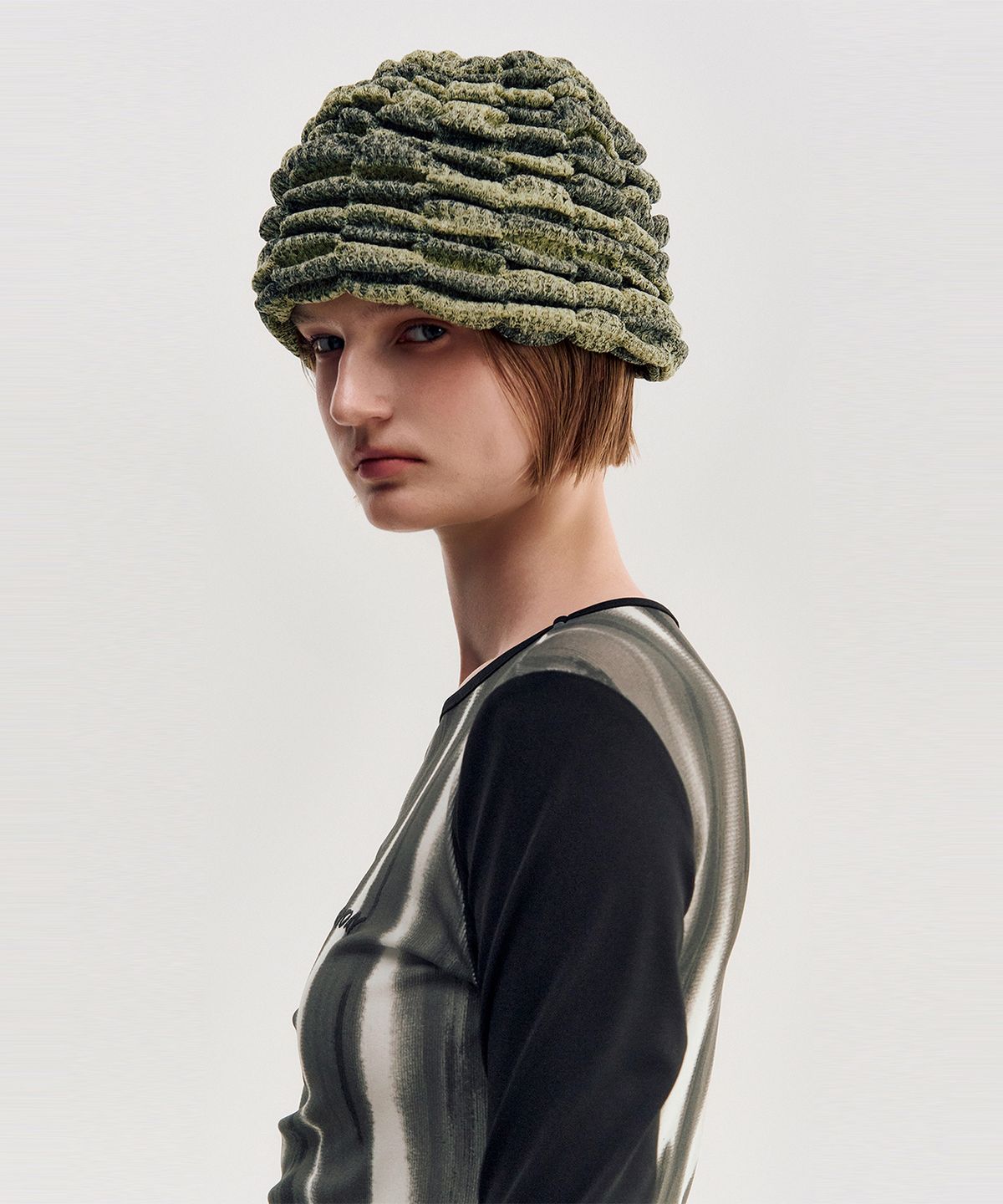 킴지수(KIMZISU) Melange Ruched Beanie _ YELLOW