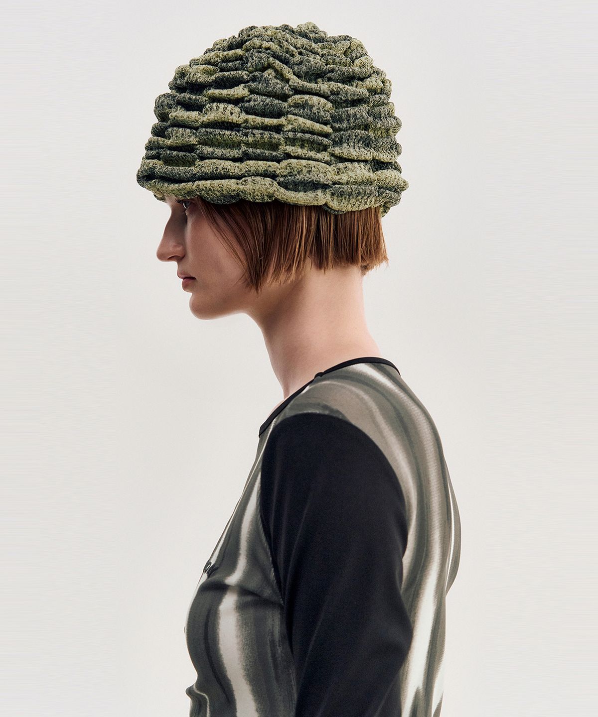 킴지수(KIMZISU) Melange Ruched Beanie _ YELLOW