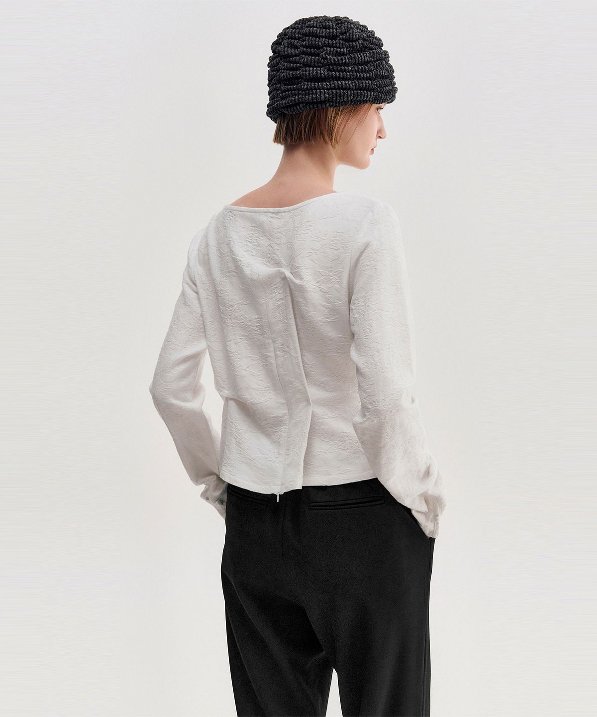 킴지수(KIMZISU) Melange Ruched Beanie _ BLACK