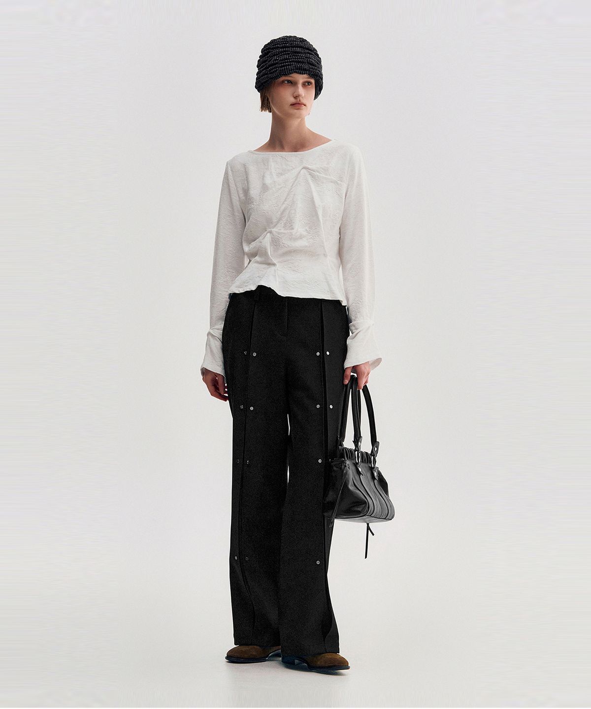 킴지수(KIMZISU) Ruched Belt Tote Bag _ BLACK