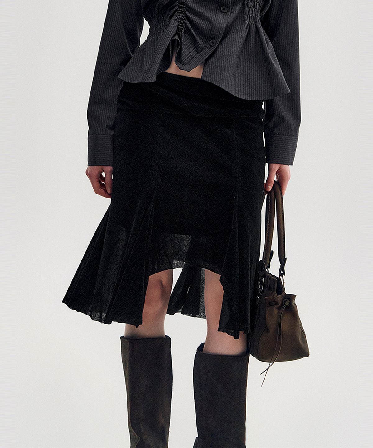 킴지수(KIMZISU) Ruched Belt Tote Bag _ BROWN
