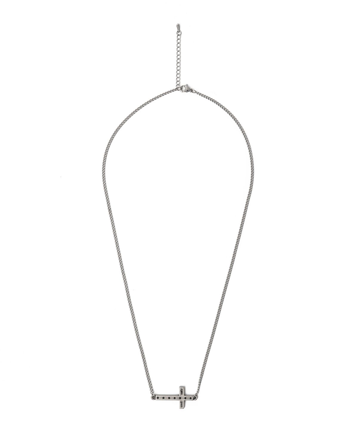 오픈야드(오와이)(OPENYARD(OY)) LAYDOWN CROSS NECKLACE - SILVER