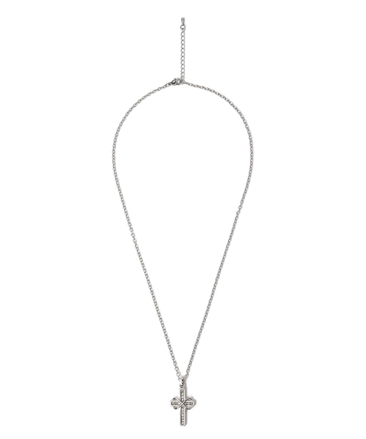 오픈야드(오와이)(OPENYARD(OY)) BOW CUBIC CROSS NECKLACE - SILVER