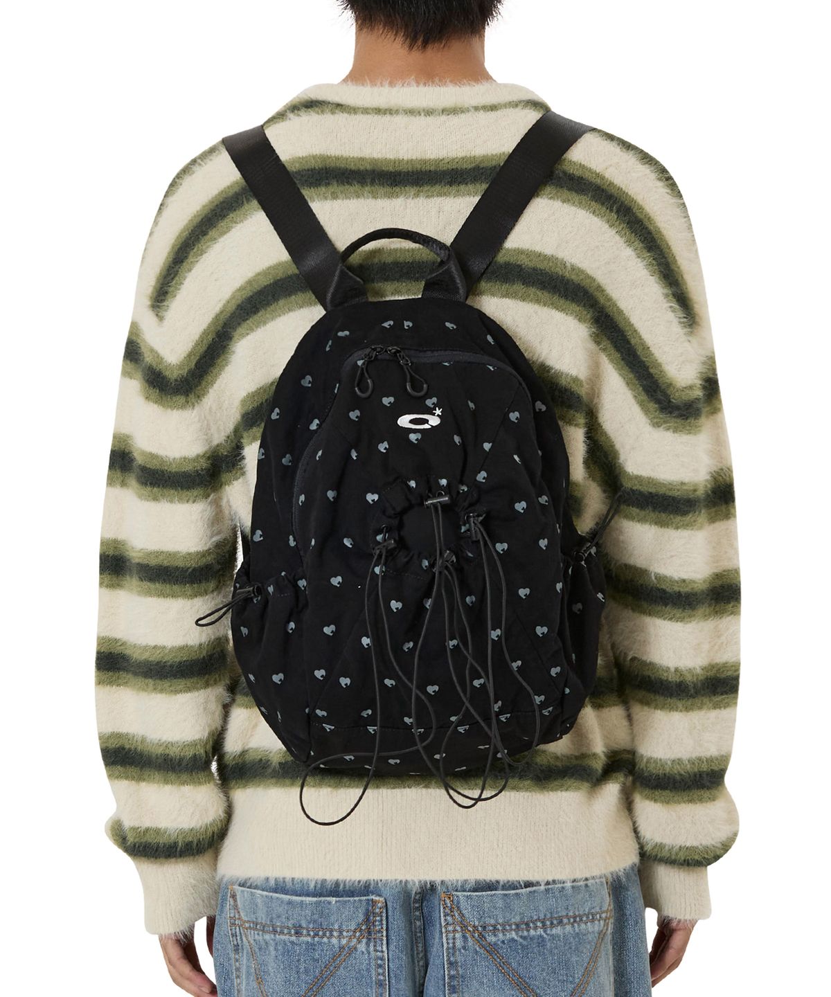 오픈야드(오와이)(OPENYARD(OY)) 4 STRING HEART DOT BACKPACK - BLACK