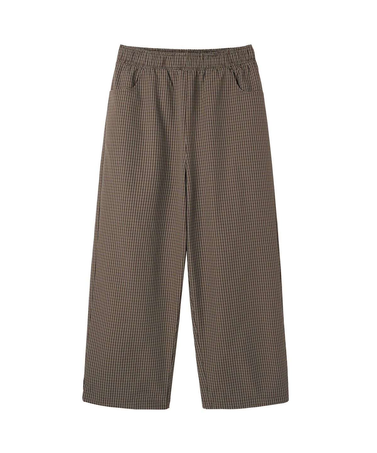 오픈야드(오와이)(OPENYARD(OY)) O LOGO CHECK TRACK PANTS - BROWN