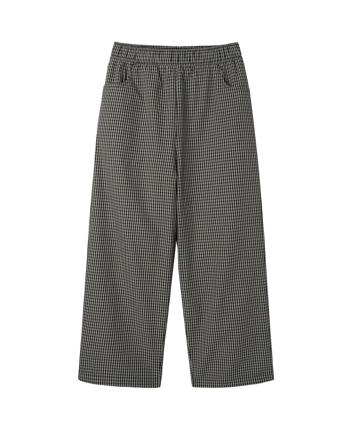 오픈야드(오와이)(OPENYARD(OY)) O LOGO CHECK TRACK PANTS - BLACK