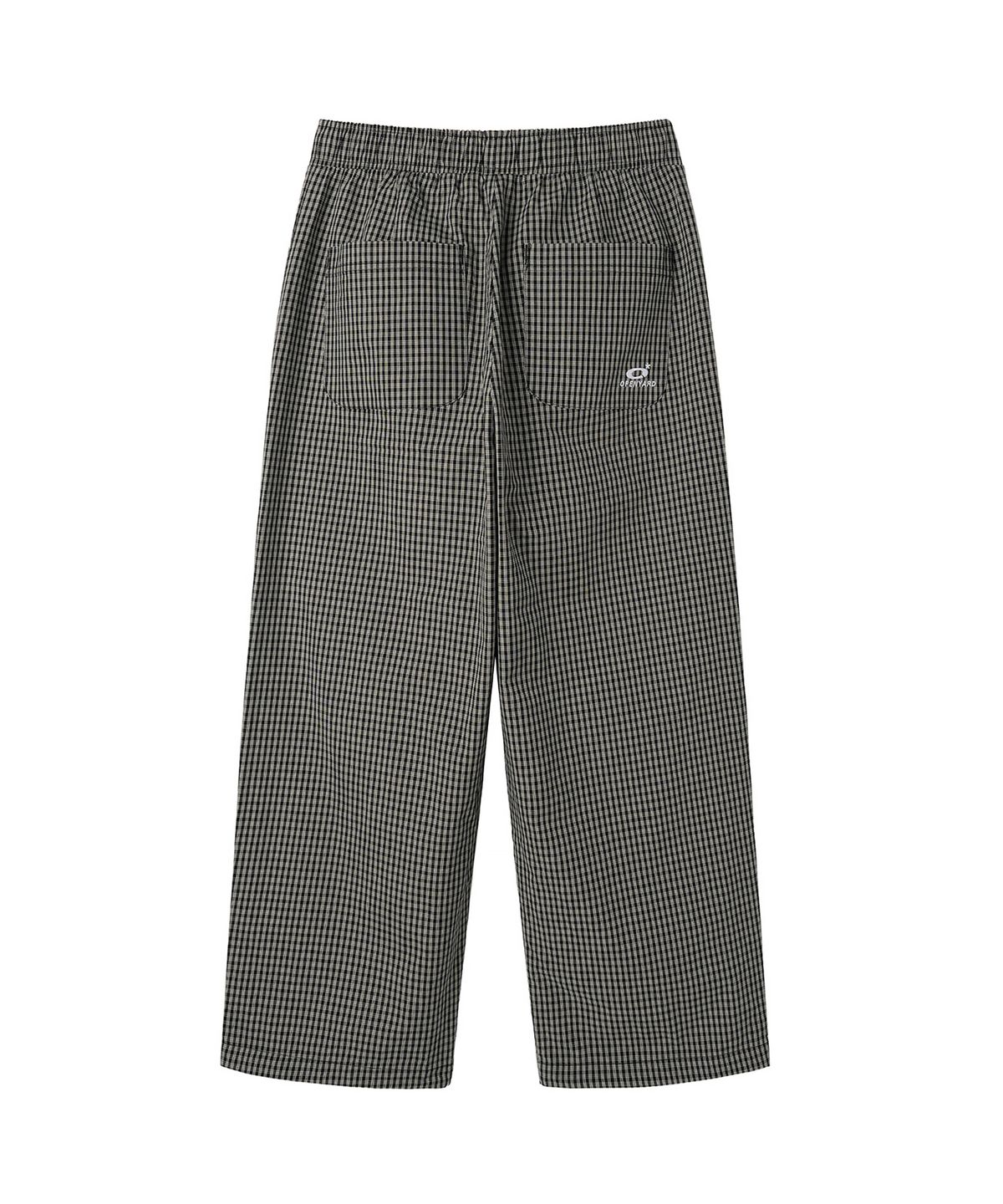 오픈야드(오와이)(OPENYARD(OY)) O LOGO CHECK TRACK PANTS - BLACK